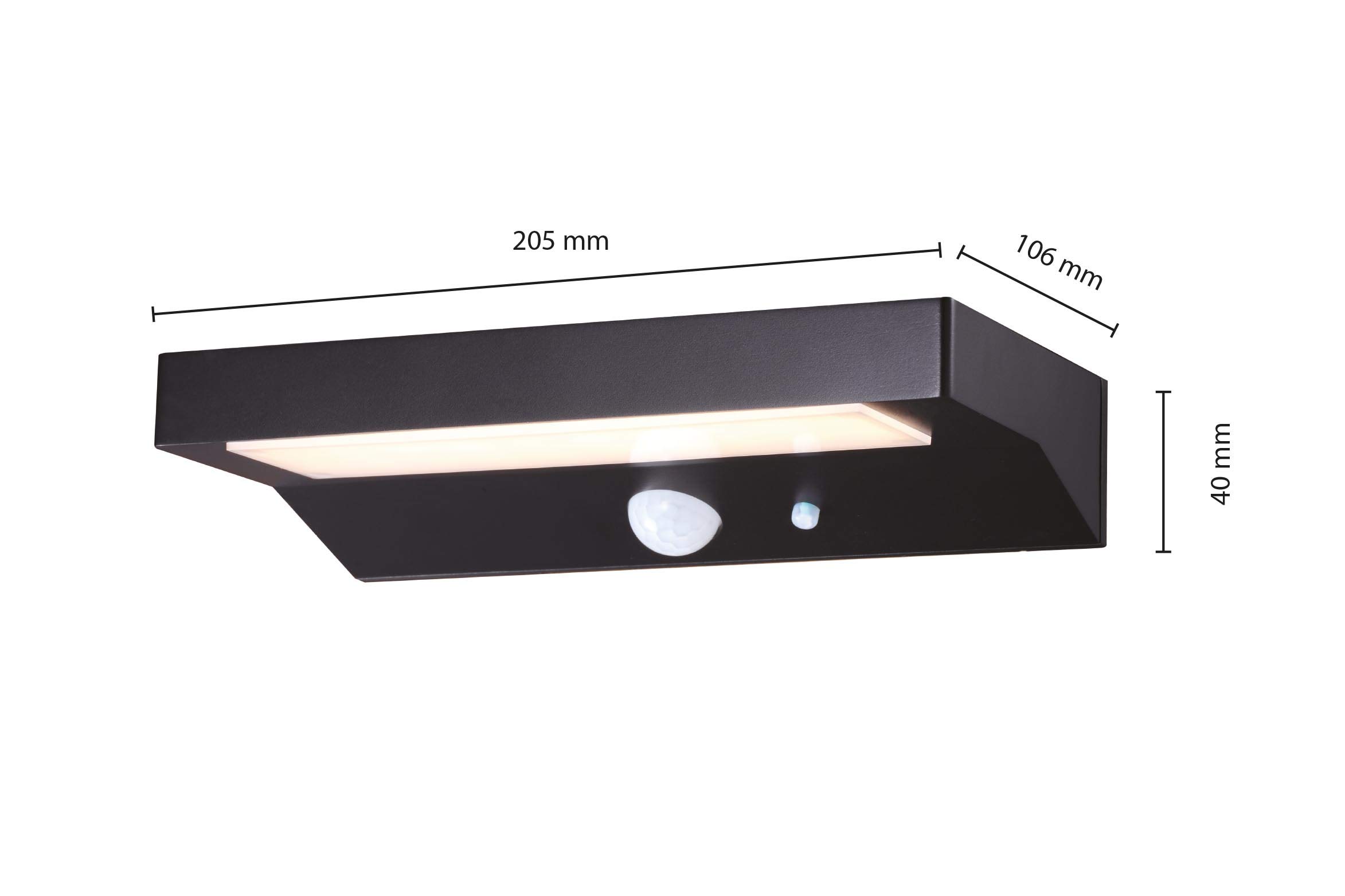 Velamp Applique LED a carica solare 600 lumen, con rilevatore di movimento