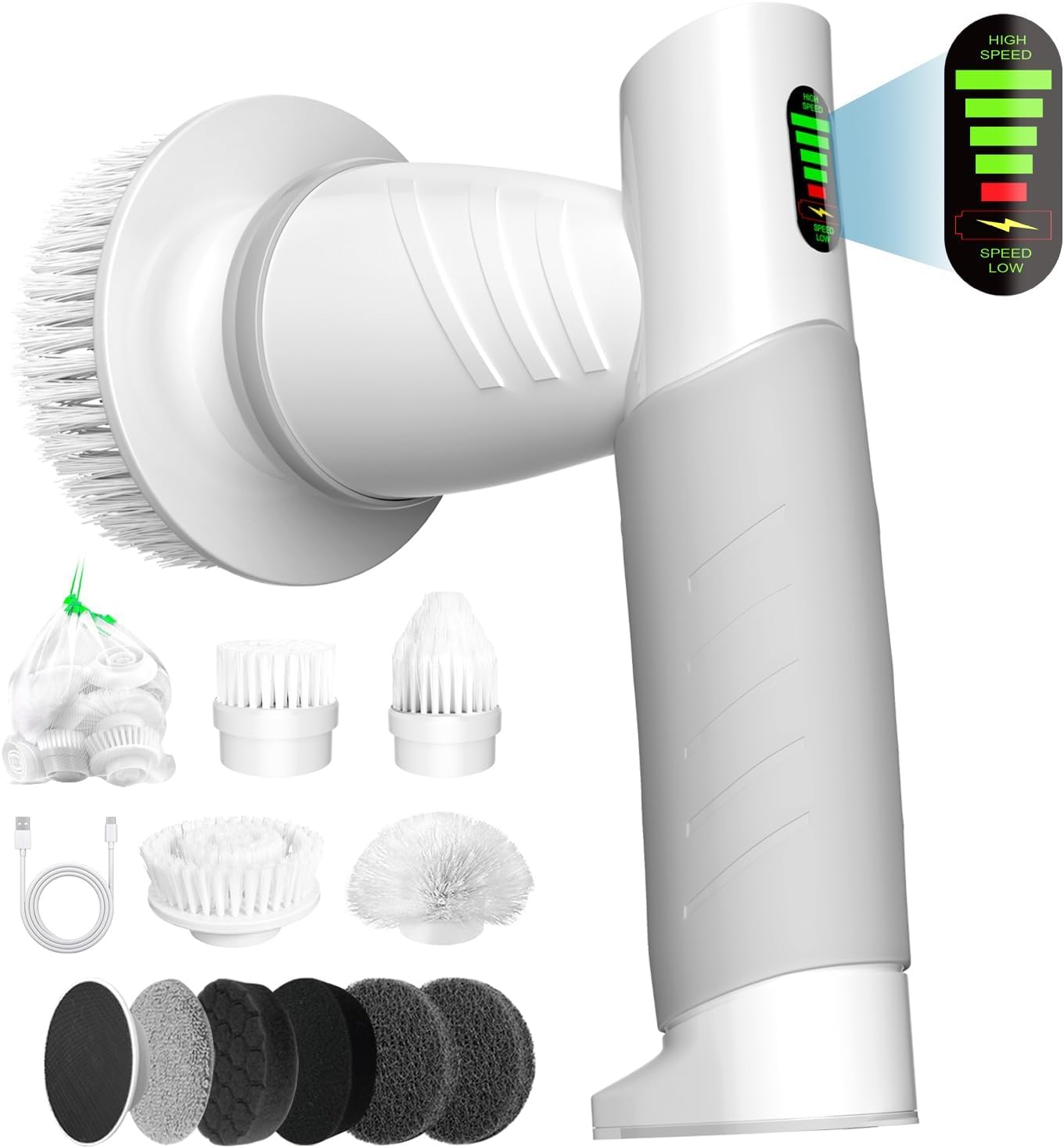 Spazzola Elettrica Per Pulizia ERAVOUR Con Asta Telescopica