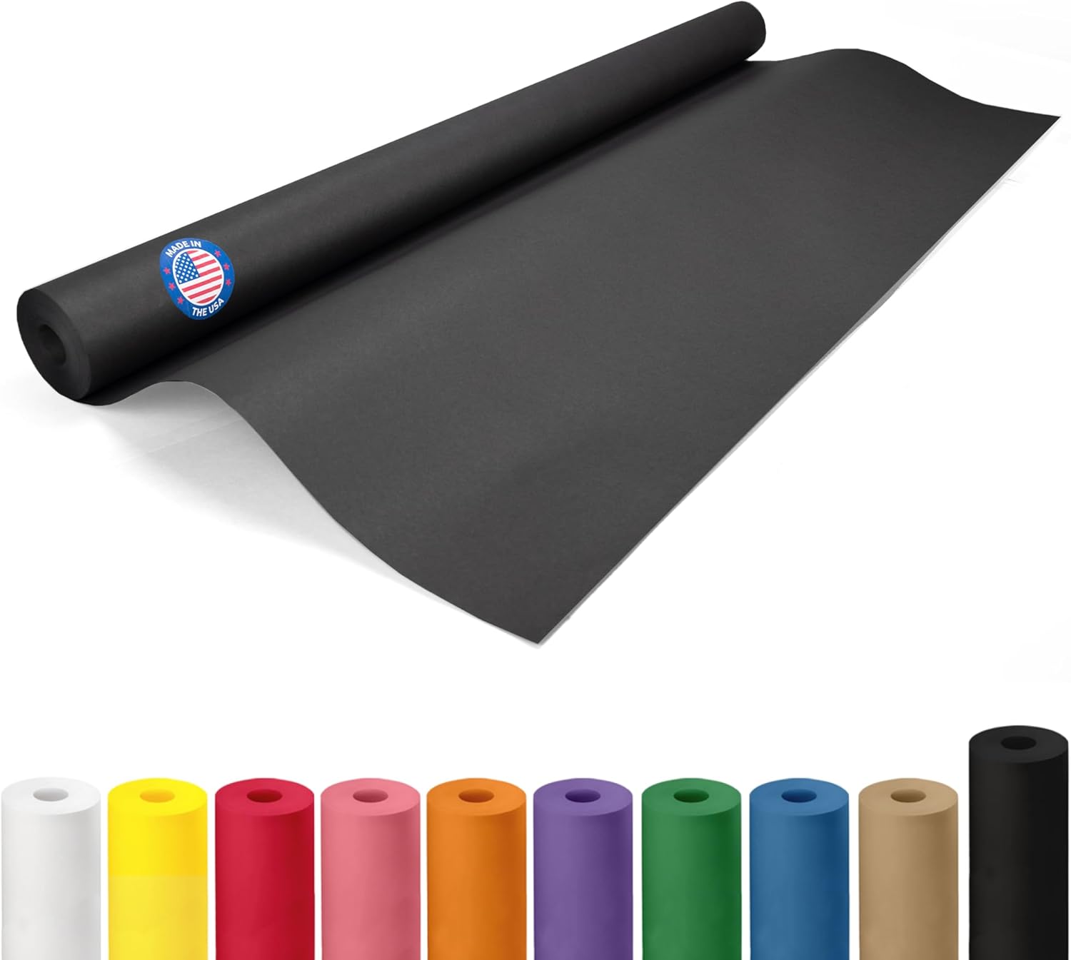 Black Kraft Paper Roll 36" x 2160" (180 feet) - USA-Made Quality Black Paper 50lb Thickness for Packing, Moving, Shipping & Crafts/Arts - 100% Recyclable Natural Wrap Material by IDL Packaging 36"x180' (#50 thick) Black Pack of 1