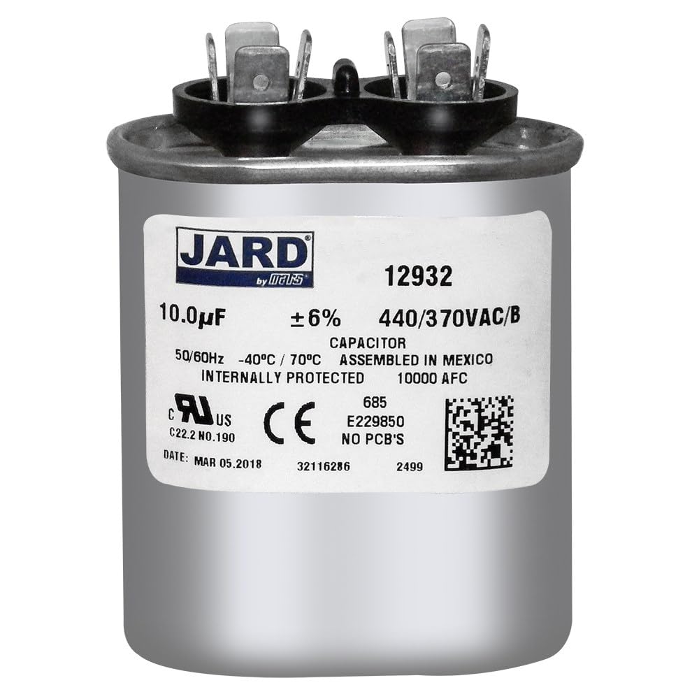 10 uF x 370 or 440 VAC Oval Run Capacitor by # 12932