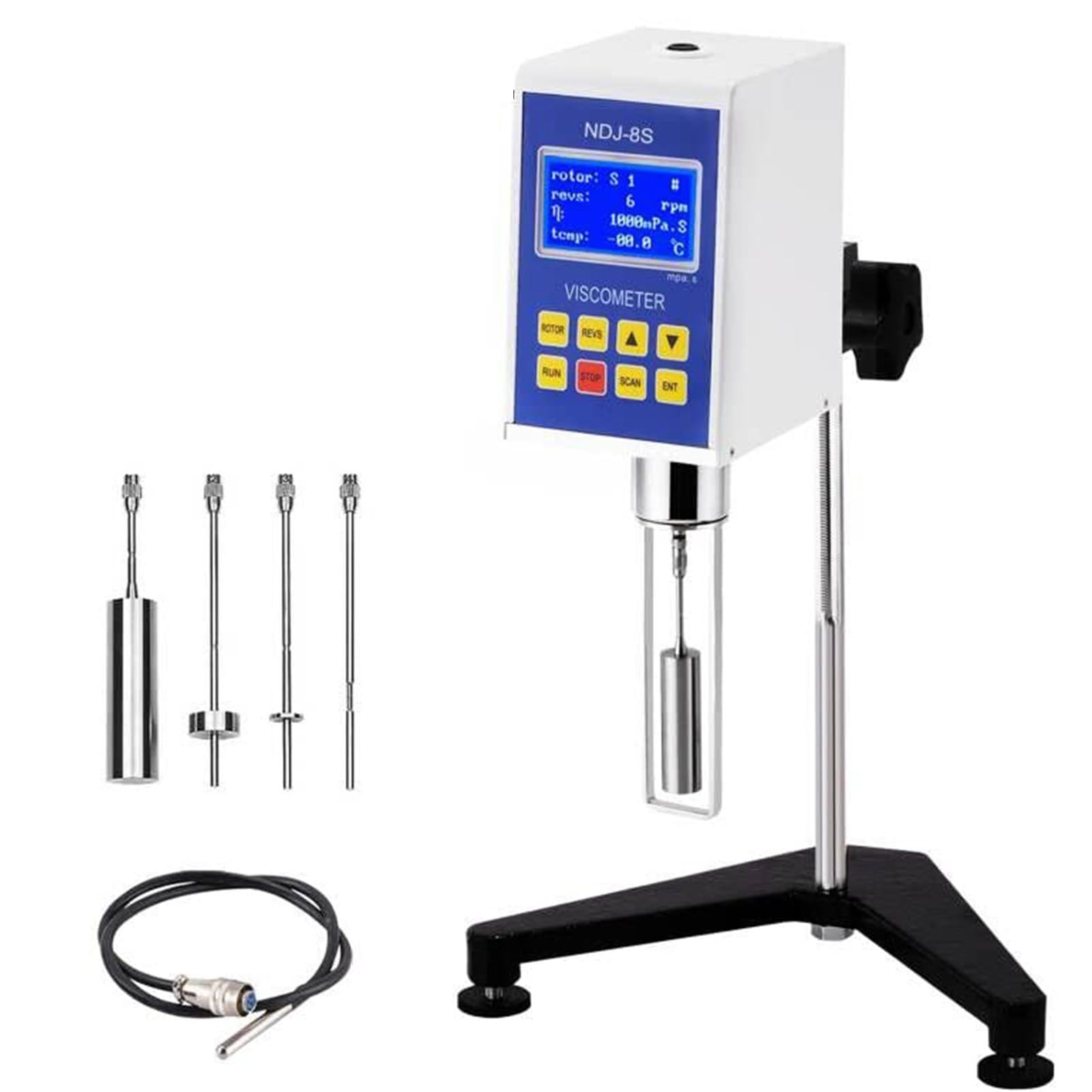Viscosimetrida Laboratorio con 4 Rotori,10-10,000 mPa·s / 10-2,000,000 mPa·s / 10-6,000,000 mPa·s.con precisione ± 3%,per Adesivi per Vernici Grasso 9S