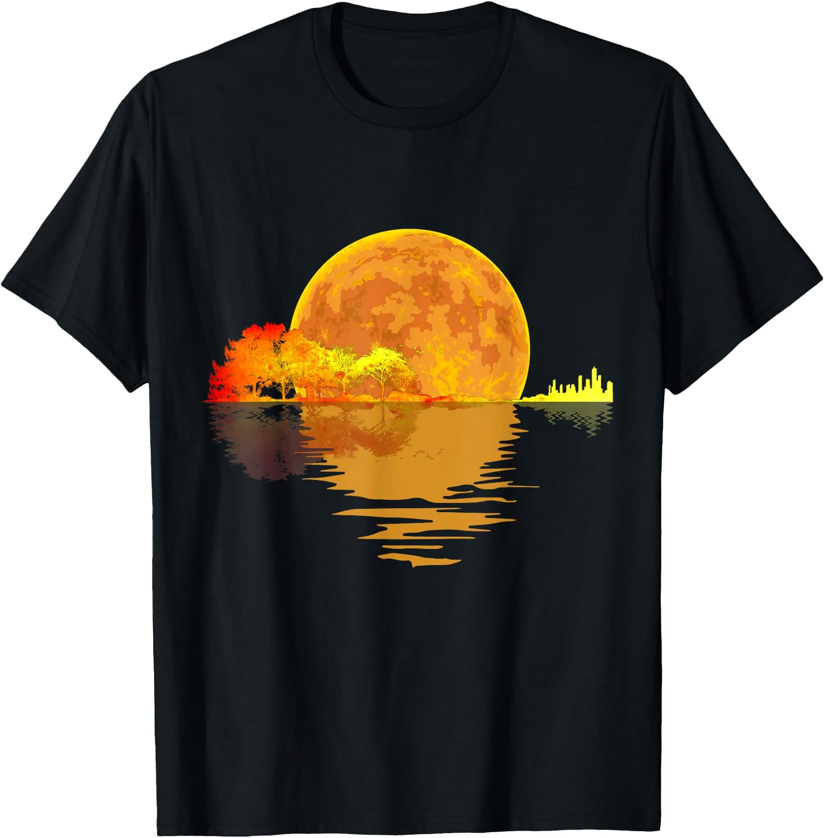 Guitar Nature Moon Music Lover Gift Acoustic Guitar T-Shirt