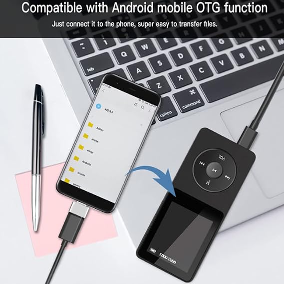 MP3 Player with Bluetooth 5.0, Portable Digital HiFi Music Player with 1.77 LCD Screen, FM Radio, Recording, Ebook, Video Playback No Memory Card