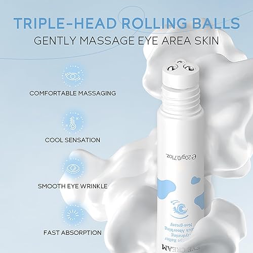 Miniatura 2 de ARAKY - Crema de leche para debajo de los ojos, triple rollo y brilla la piel alrededor de los ojos, suero de ojos para opacidad, sequedad, líneas