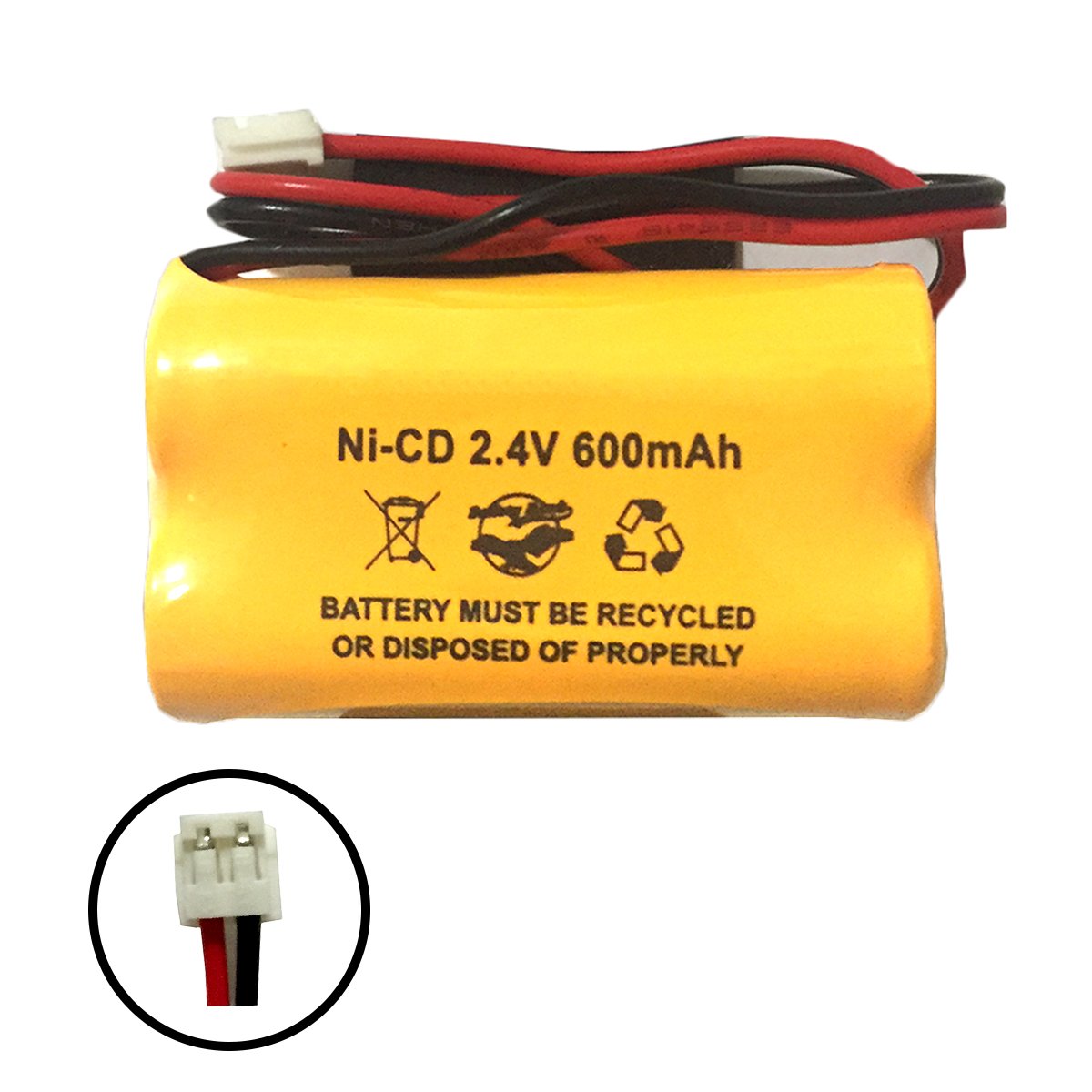 (2 Pack) 2.4v 600mAh BP2-A Ni-CD CSXWREB3 HUBBEL Battery BP2A BP2-0A 0BP2-0A Ni-CD Battery Pack Replacement for Exit Sign Emergency Light(