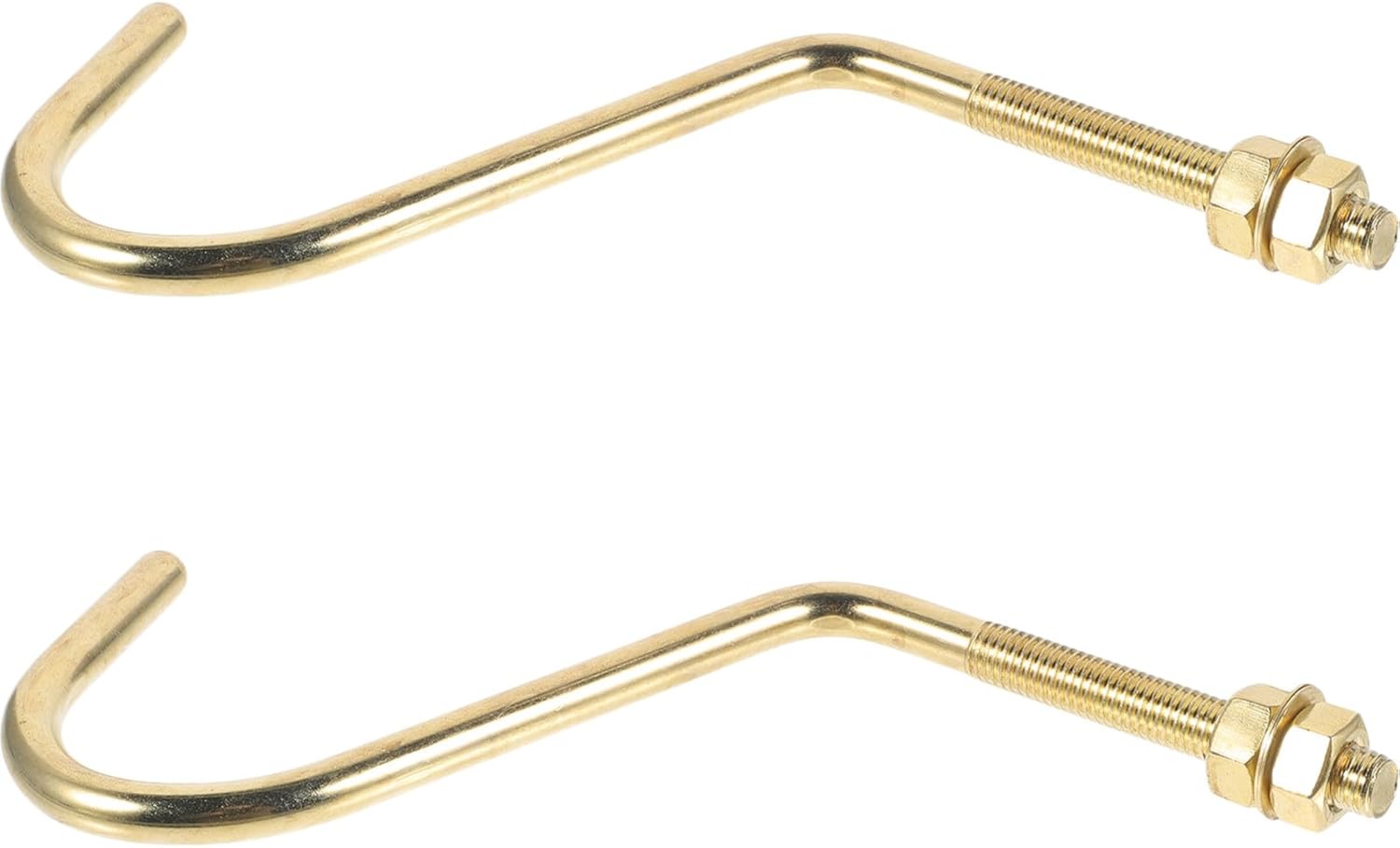 Kisangel 2pcs Gold 12mm Copper Snooker Table Cue Hooks Set Wear-resistant Billiard Cue Racks for Pool Table Accessories and Display