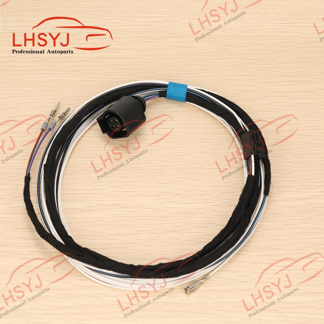 for VW Flip Logo Rear View Camera Reversing Camera Cable Harness for VW Golf 7 2015-2018 MK7 for Passat B8 Polo 5GG827469F Low Line - (Color Name: Cable ad Tape)