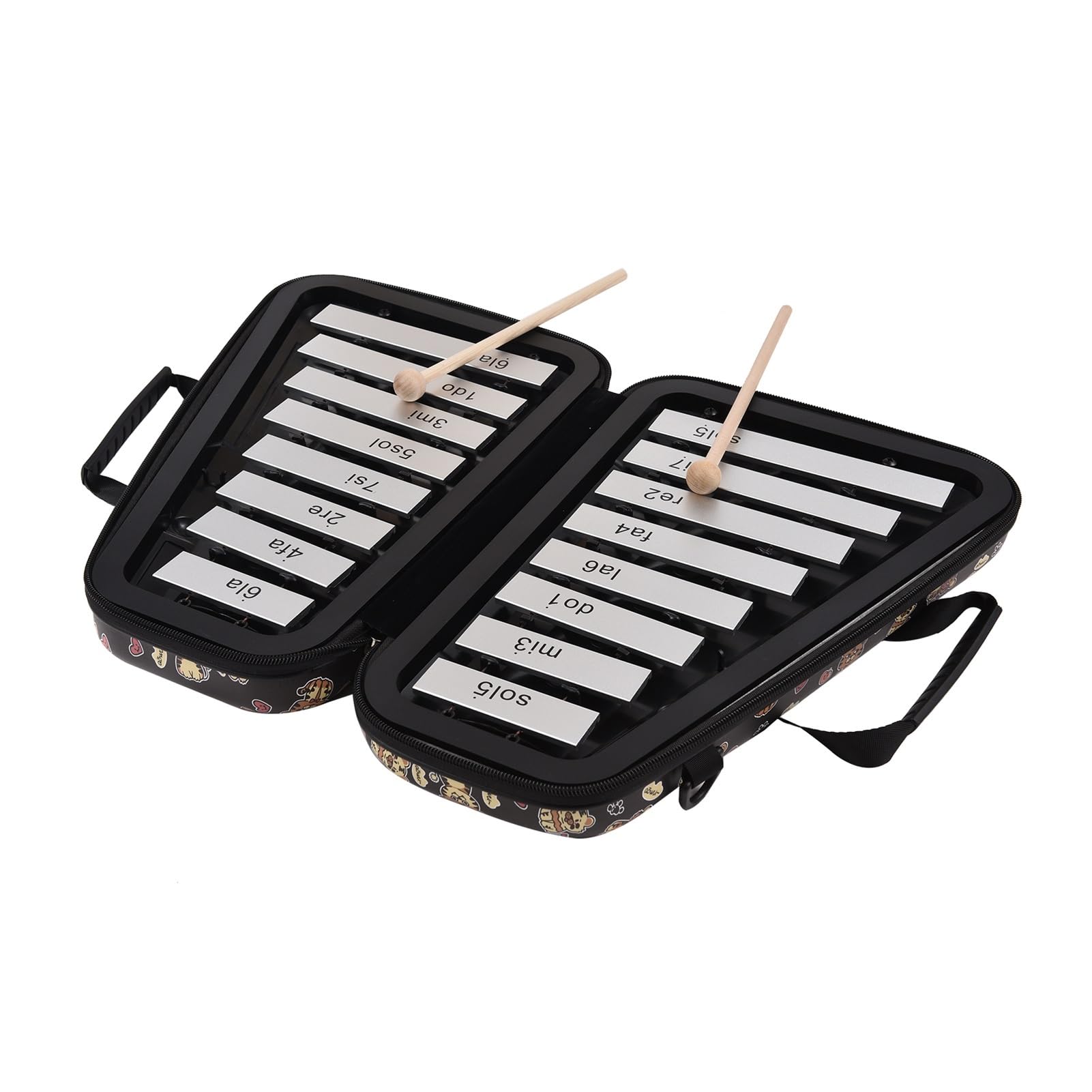 xilofono ​Legno Strumento A Percussione Musicale Educativo Precoce Xilofono A 16 Tasti Glockenspiel A 16 Note con Piastra in Alluminio (Color : BK)