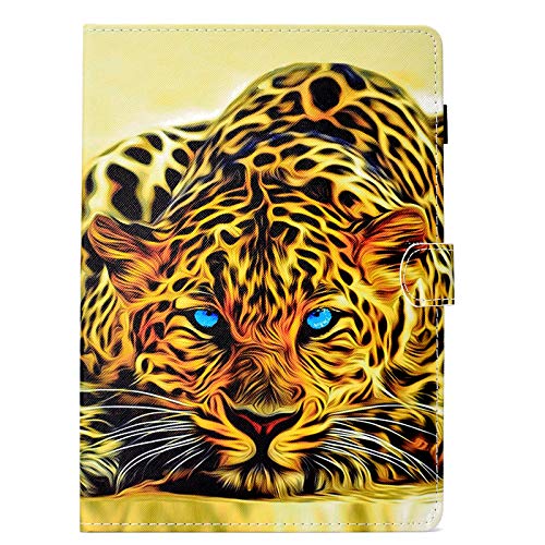 Uucovers Cover For Samsung Galaxy Tab A 9.7 Inch 2015 Model (Sm-T550/T555C/P550/P555C) With Pencil Holder Pockets [Auto Wake/Sleep] Folio Stand Smart Pu Leather Tpu Back Wallet Case, Leopard Yellow #TOP2