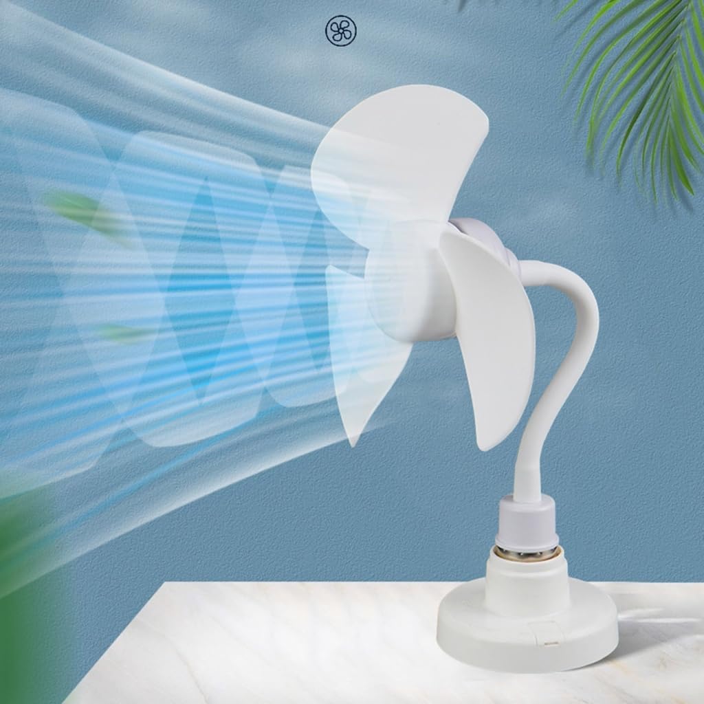 5W Small Cooling Fan E27 Screw Home Ceiling Fan Desktop Electric Fan for Kitchen Bedroom Dormitory Living Room Study,Table Fans for Bedroom (Long)
