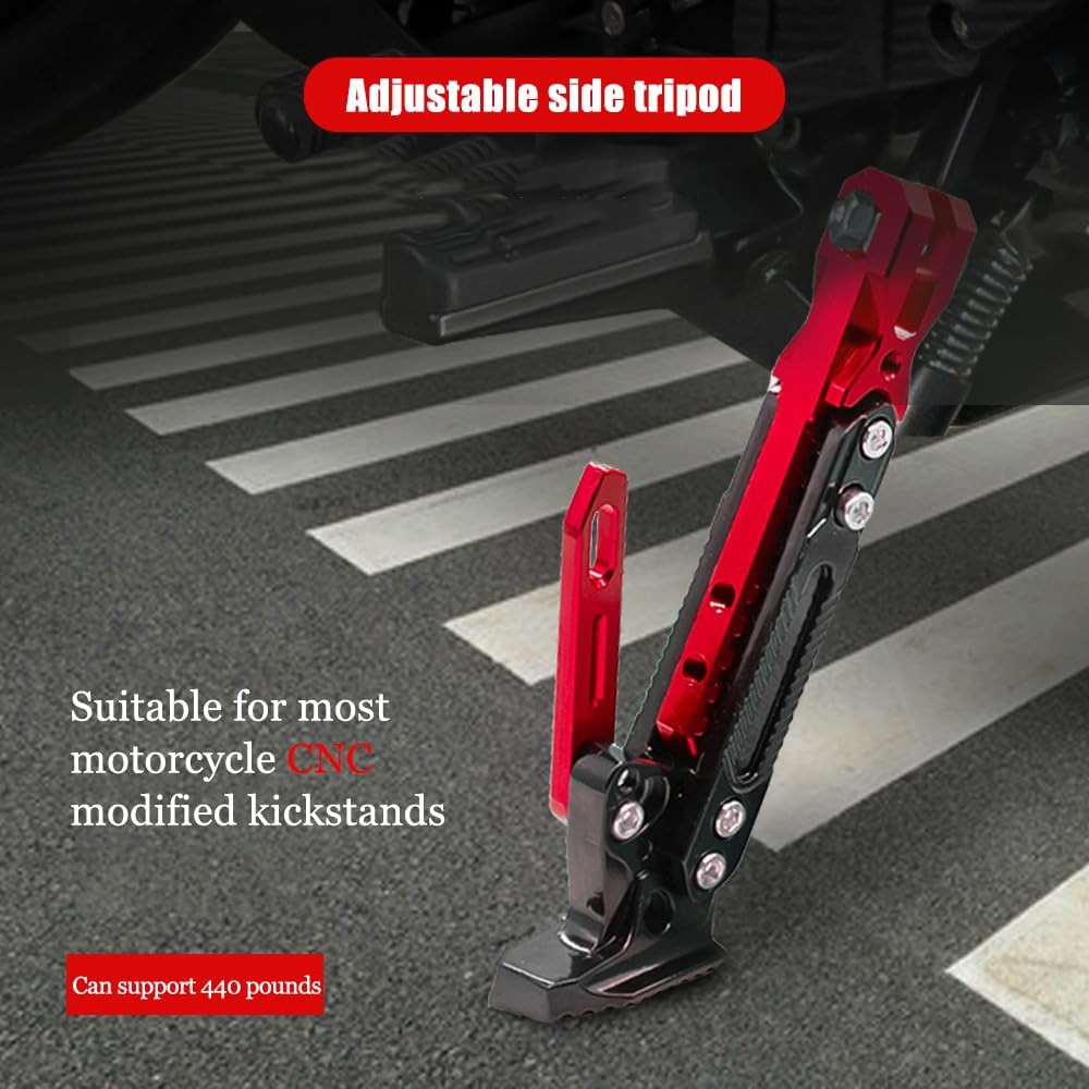 1 Pezzo Cavalletto Laterale Stazionamento Moto per Indian 101 Scout/Challenger Elite/Limited/Challenger Dark Horse,Infrangibile Antiscivolo Supporto Sostitutivo Veicolo,Black