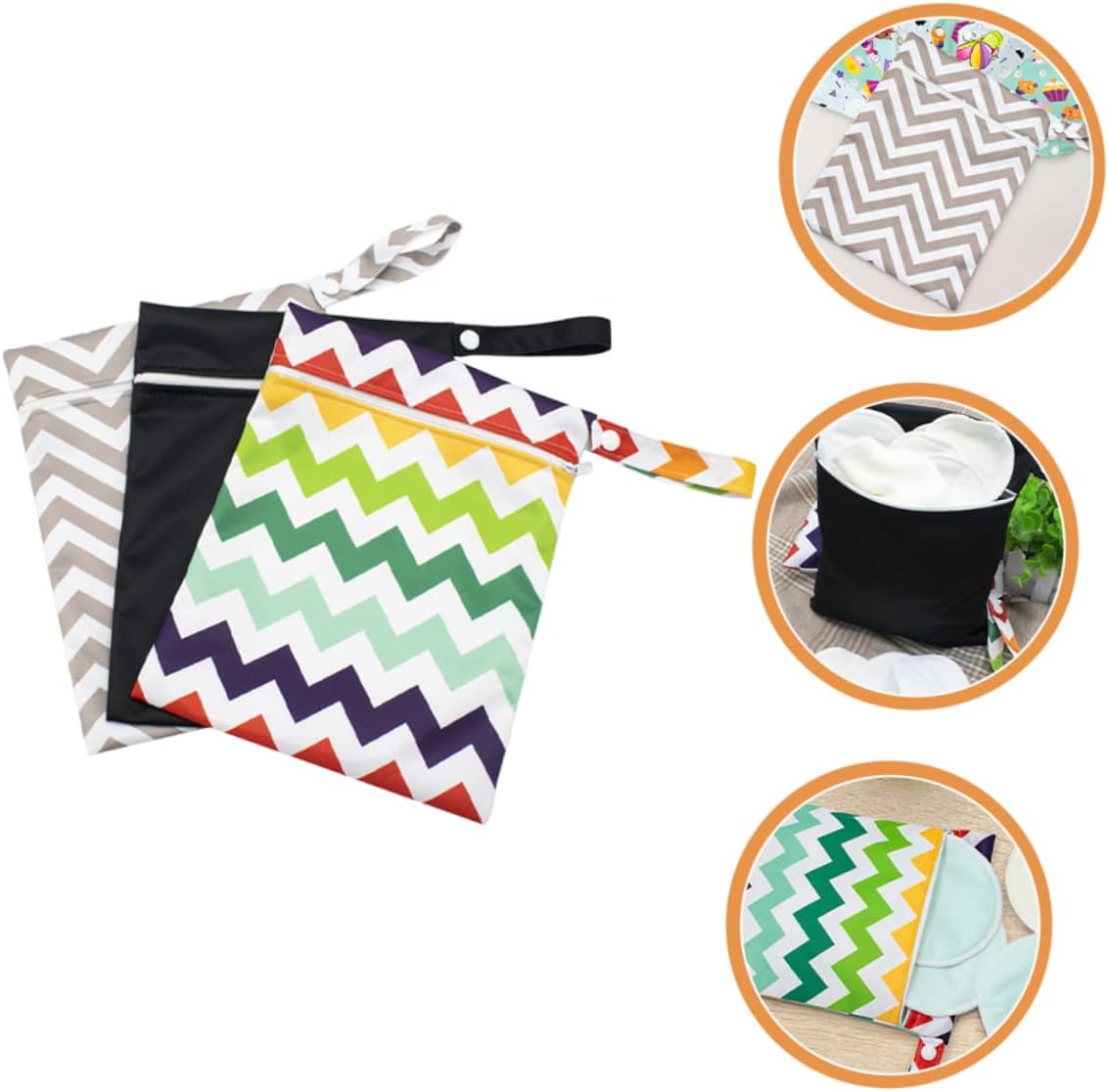 SUPVOX 3pcs Diaper Organizing Bag Reusable Storage for Essentials Portable Wet Dry Diaper Tote for Moms The Go