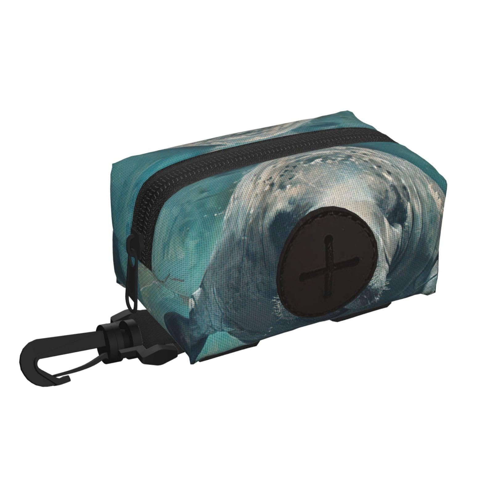 Pphgut Black Crazy Save Manatee Print Waterproof Pet Waste Treat Bag Outdoor Walking Hiking Pouch Camping Accessory