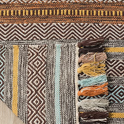 Tapete decorativo Safavieh 3' x 5' Turquesa y Marrón miniatura 5