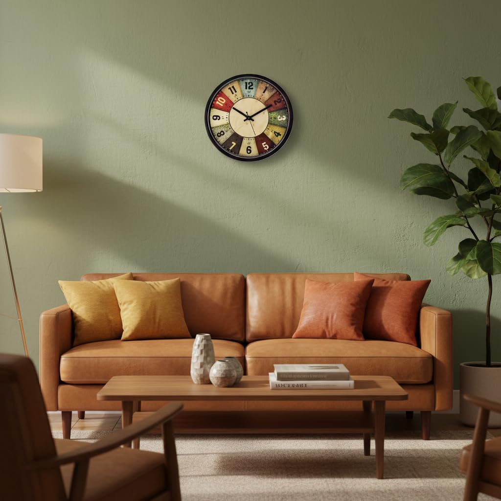 Vintage Wooden Wall Clock - Farmhouse Decor -6