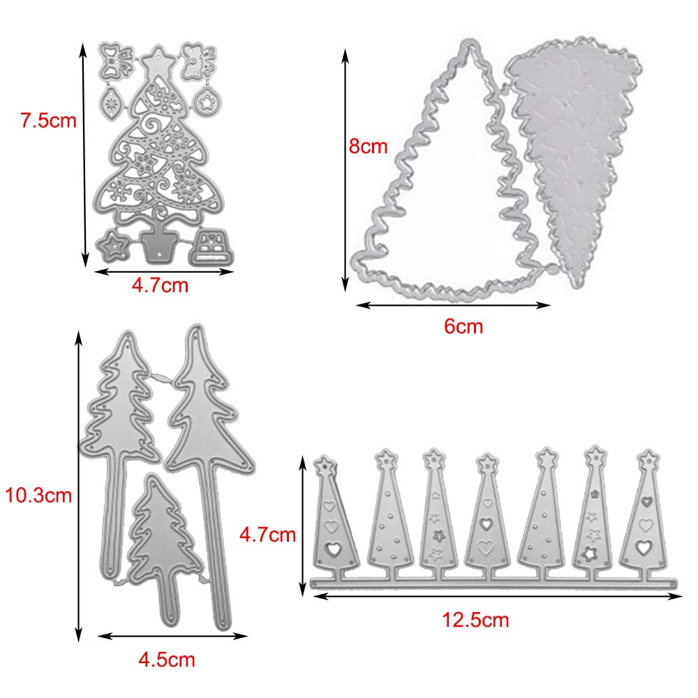 3 pezzi di fustelle in metallo per alberi di Natale, stencil per