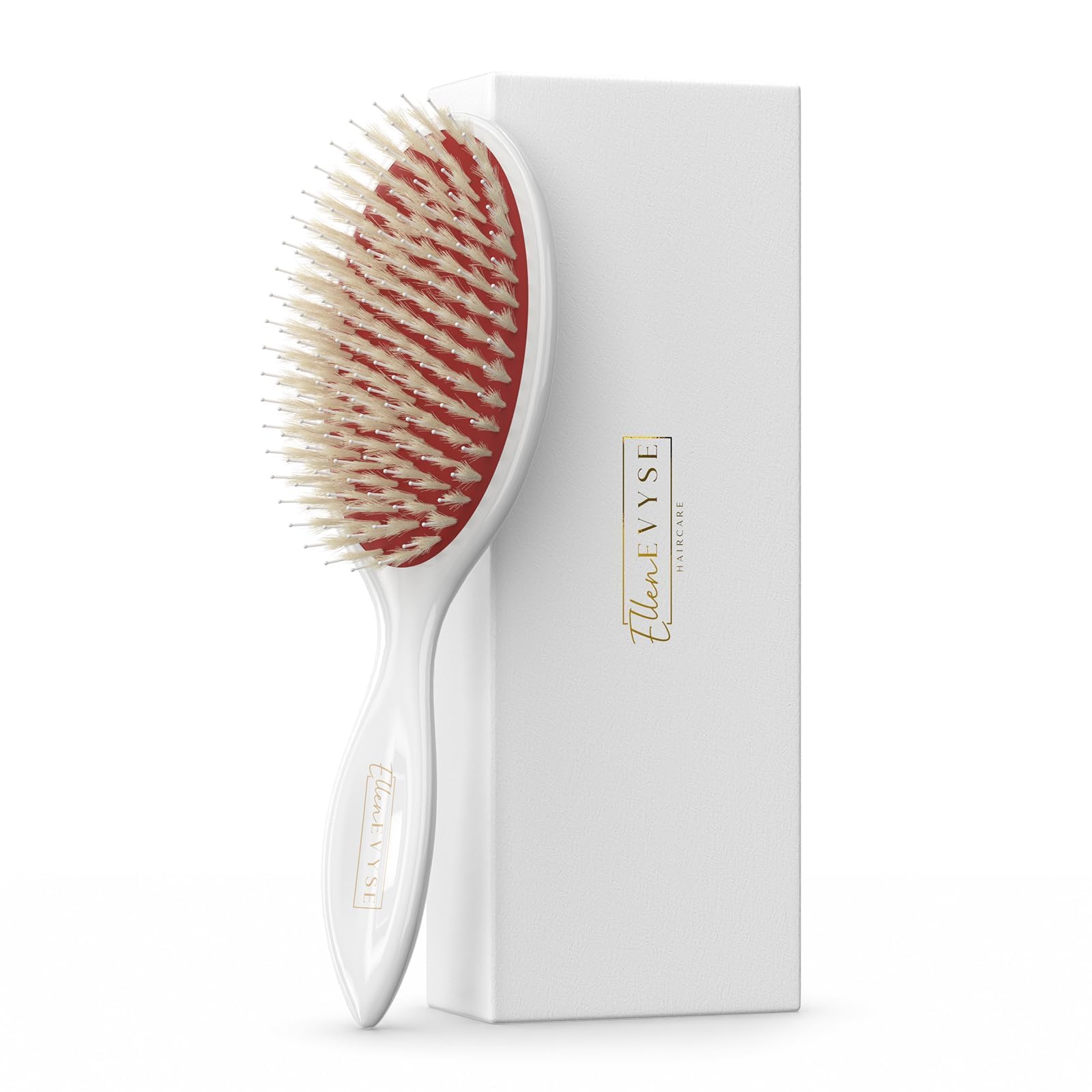 Boar Bristle Hair Brush for Detangling Hair, Smooth Shine & Scalp Massage