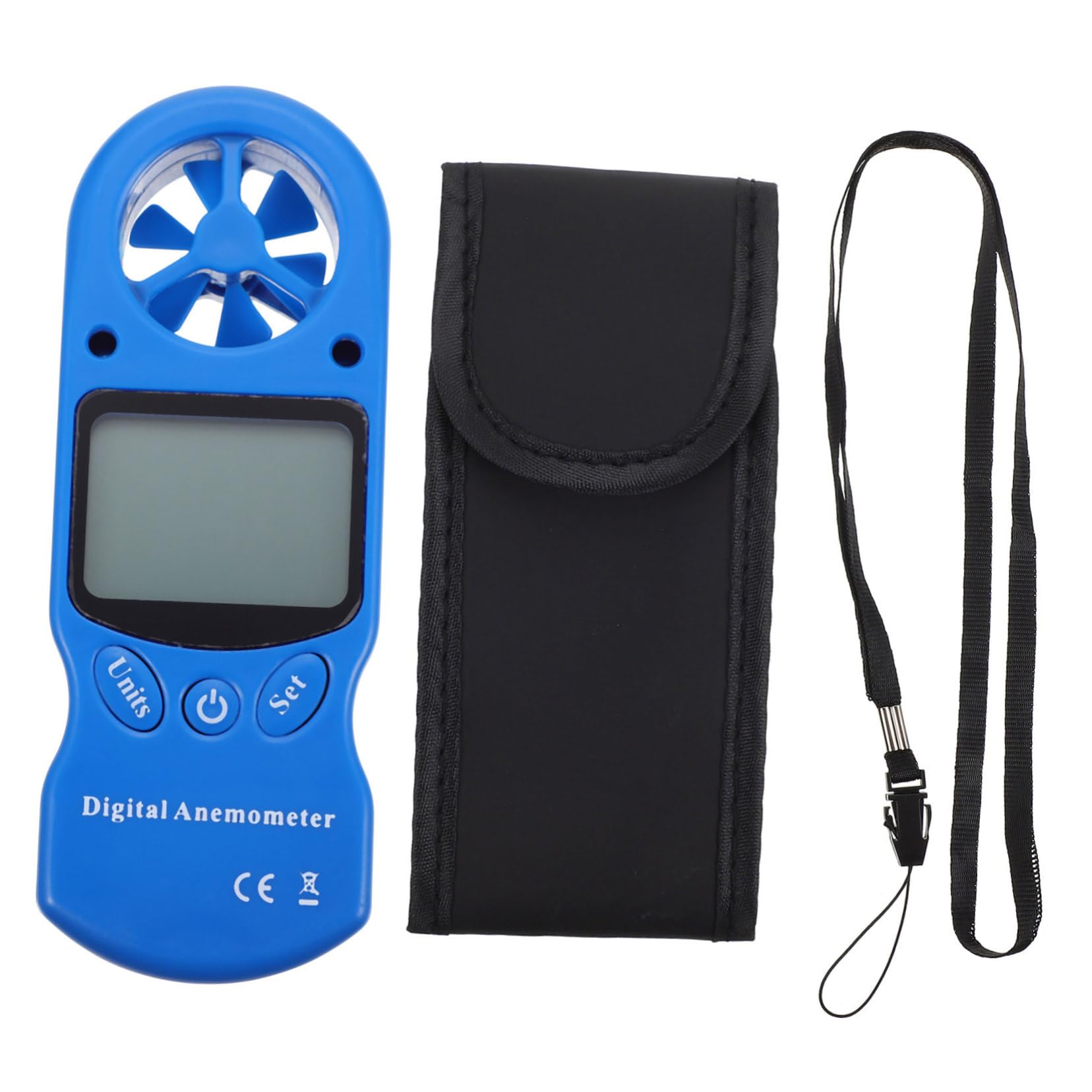 PRETYZOOM Igrometro Digitale Portatile Mini con Misurazione Umidità e Temperatura, Anemometro Palmare in Plastica con Schermo Lcd Retroilluminato per Monitoraggio Ambientale