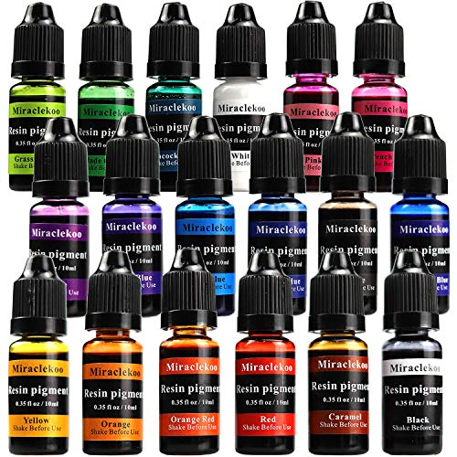 18 Colors Epoxy Resin Color Dye Colorant Liquid Epoxy Resin Pigment,10ml Each,Translucent