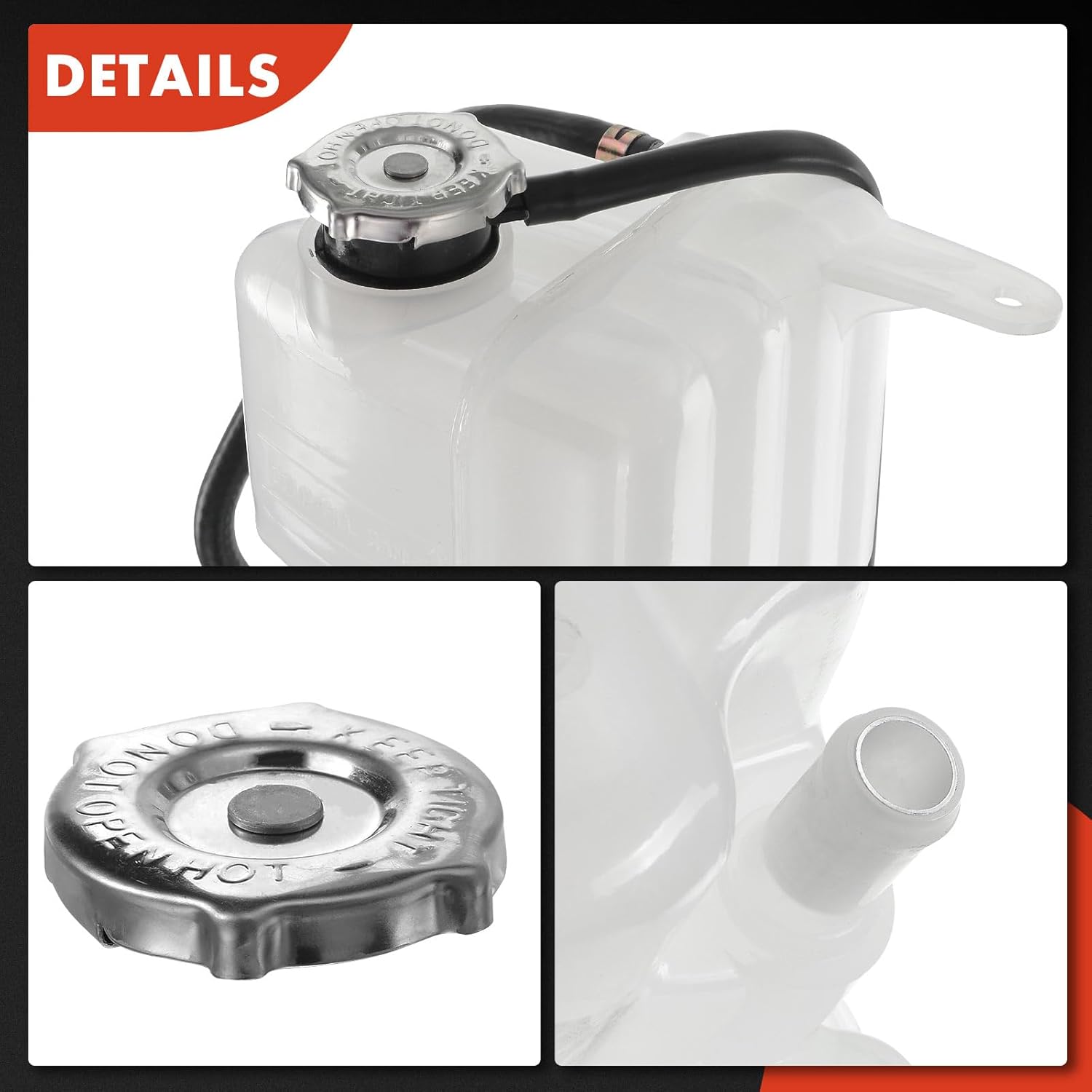 A-Premium Engine Coolant Overflow Recovery Reservoir Tank Compatible with Chrysler Pacifica 2004-2006 (3.5L), 2005-2008 (3.8L), 2007 2008 (4.0L), [ With Cap], Replace for 4880498AC, 4880498AB