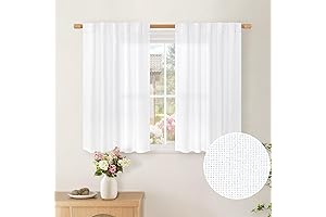 BGment 36-Inch Short Linen Curtains Over Sink