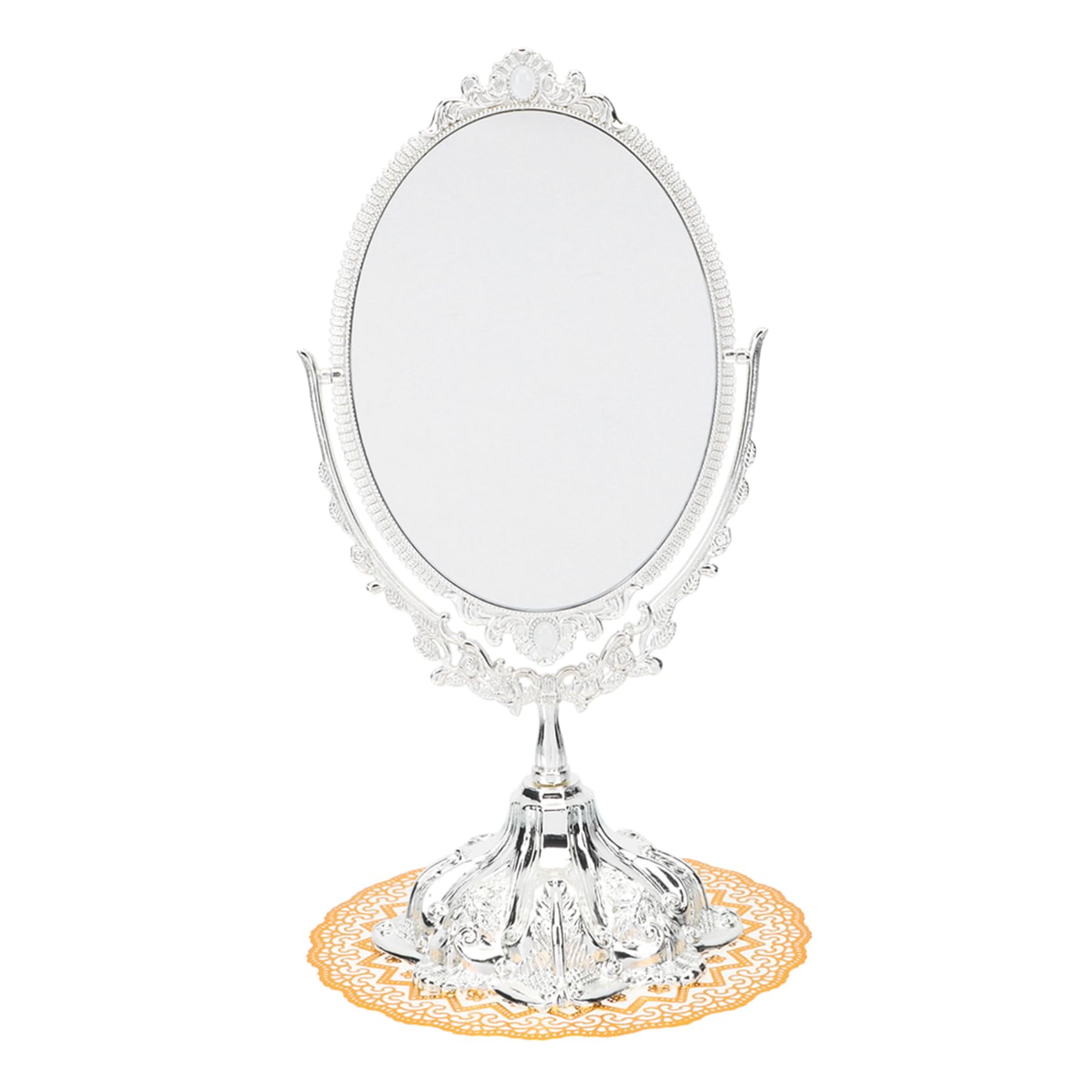 Miroir de maquillage vintage double face stable pour maquillage précis