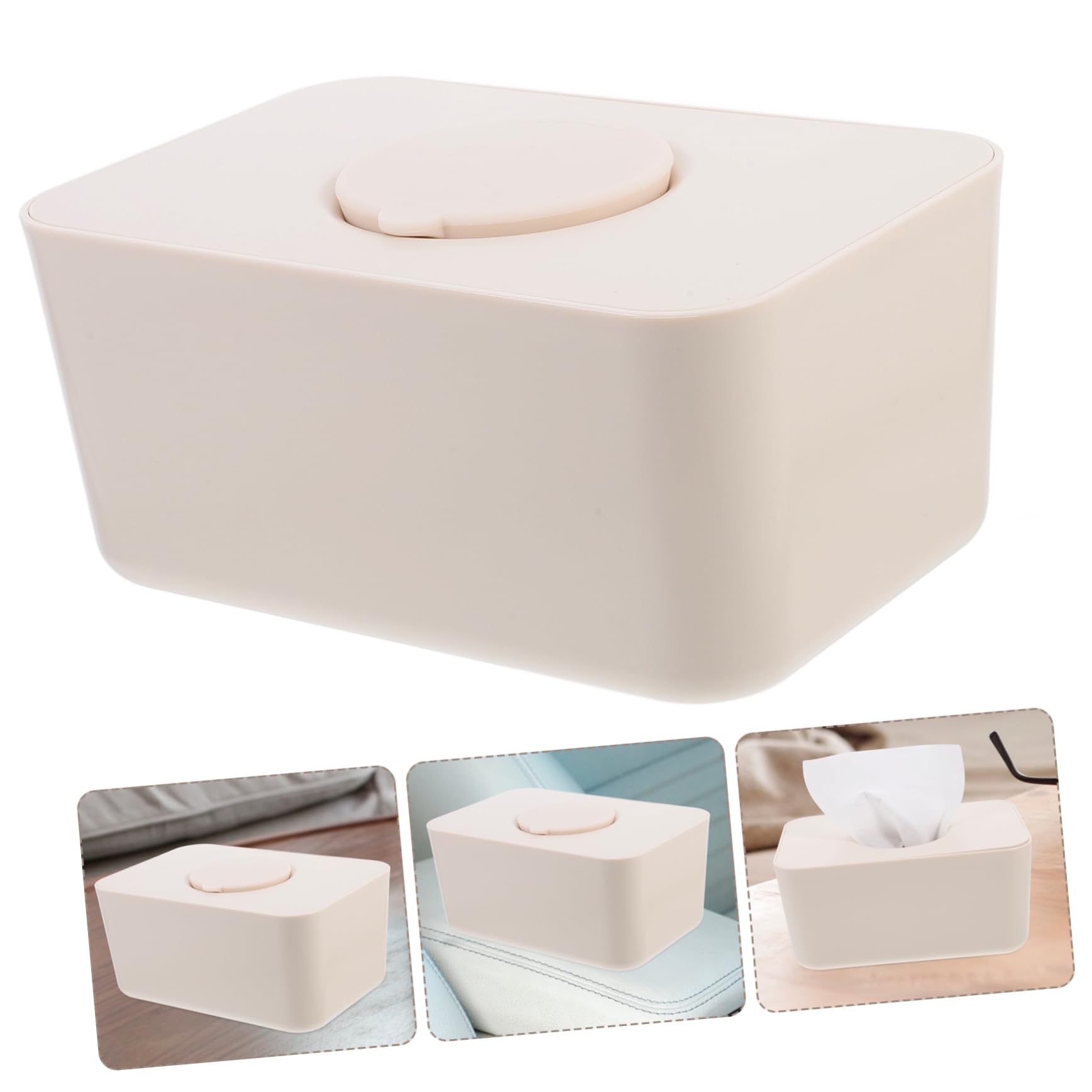 Capacidad Caja de Silicona Beige Húmedas, Toallitas Gran