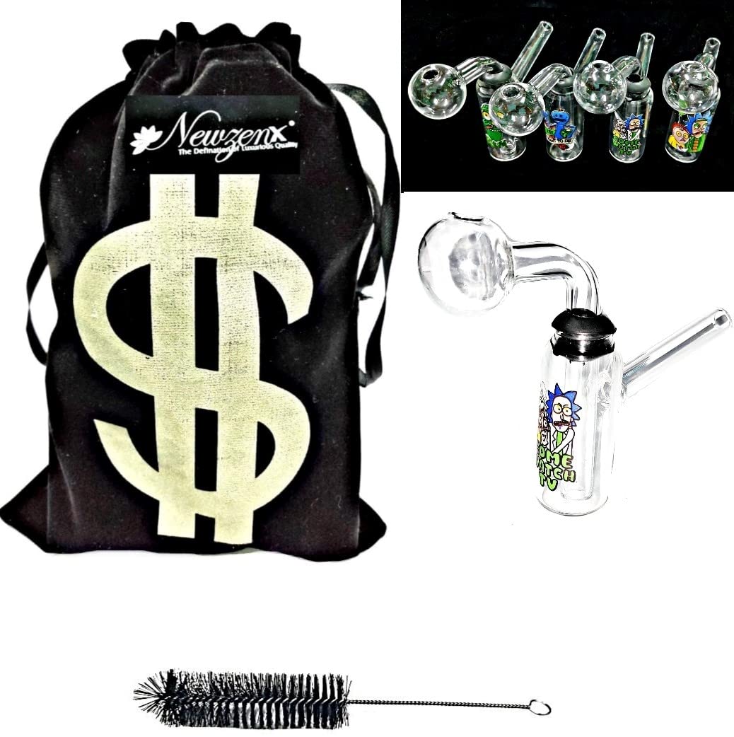 Newzenx® Glass Oil Burner Honey/Meth Crystal Bong 3 Inch Included Velvet Pouch & Accessories
