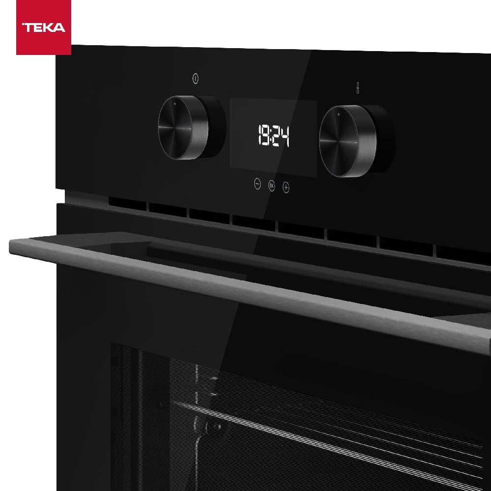Teka Horno Compacto 45 cm, Horno + Microondas, Sistema de Limpieza HydroClean ECO, Multifunción SurroundTemp, 11 Funciones de Cocinado, Touch Control, 3 Cristales, Color Negro, HLC 8440 C
