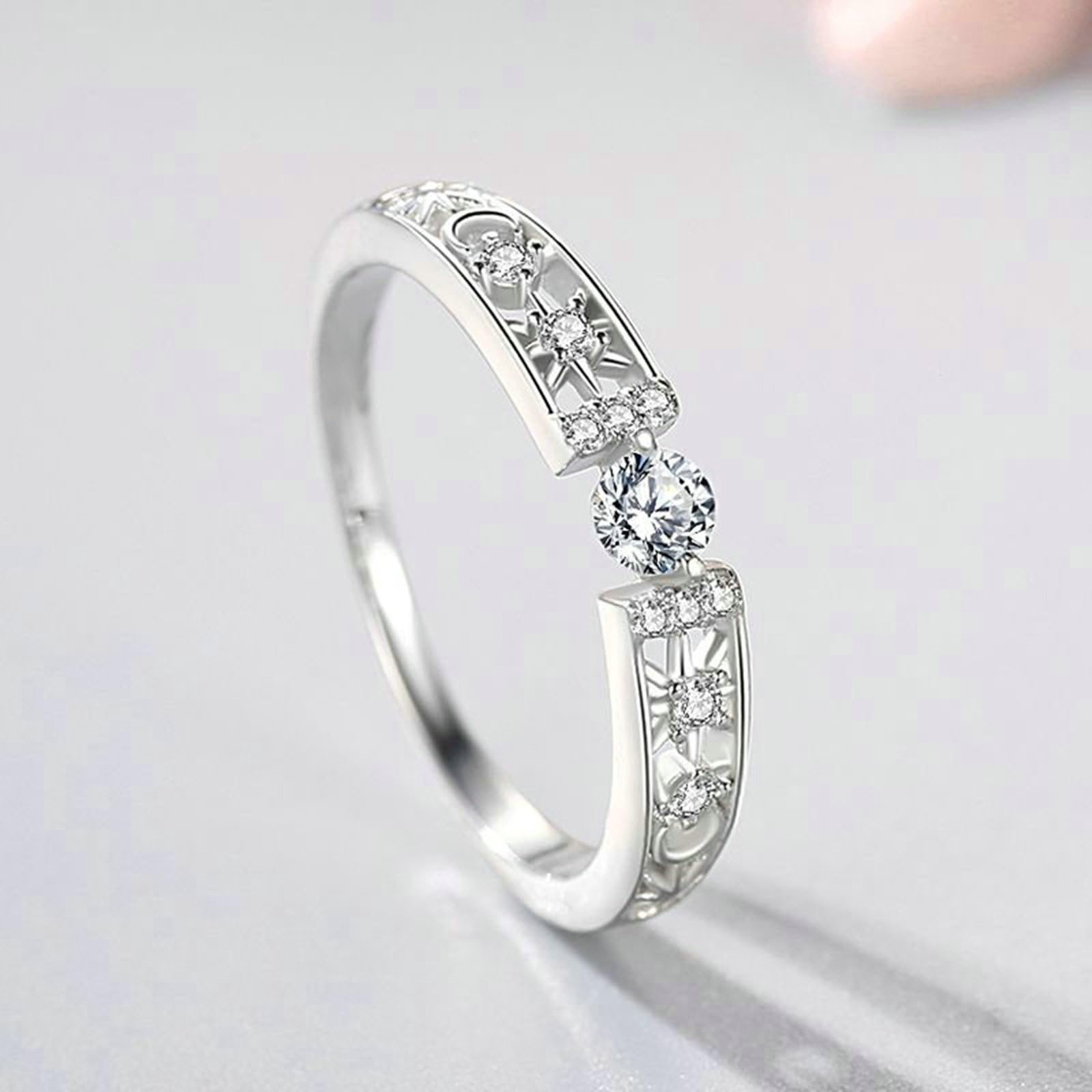 Alianzas de oro auténtico con diamante cultivado en laboratorio, anillo de boda de oro blanco, elegante anillo de boda para mujer