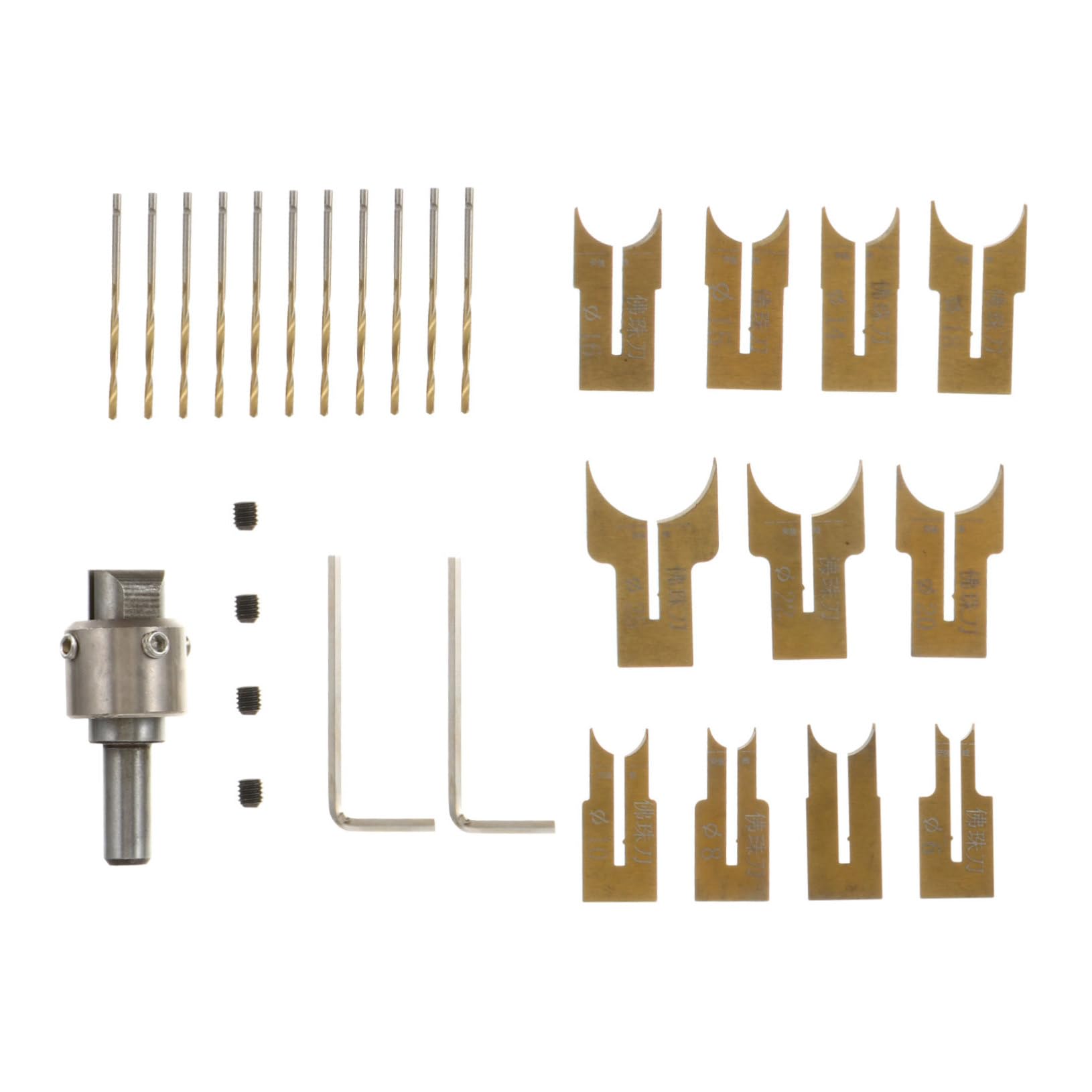 Set Punte Trapano per Perline in Legno 24 Pezzi Acciaio | 6-25mm, per Lavori DIY e Artigianali, Adatto al Legno, Kit per Bracciali e Collane