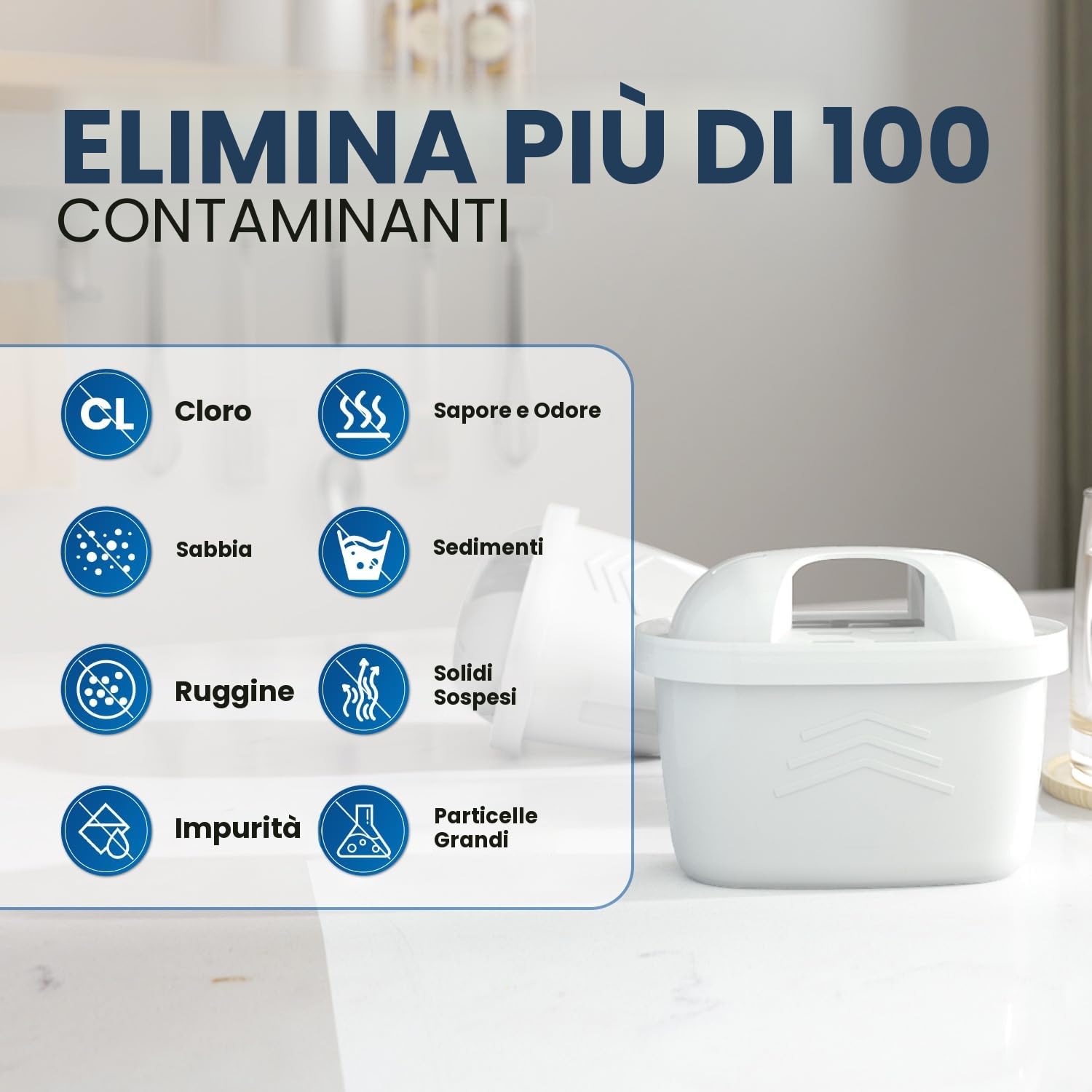 EVERSPRING Filtro per bollitore Compatibile Con Brita Maxtra+, Maxtra Plus, Mavea, Anna Duomax, 6 pezzi