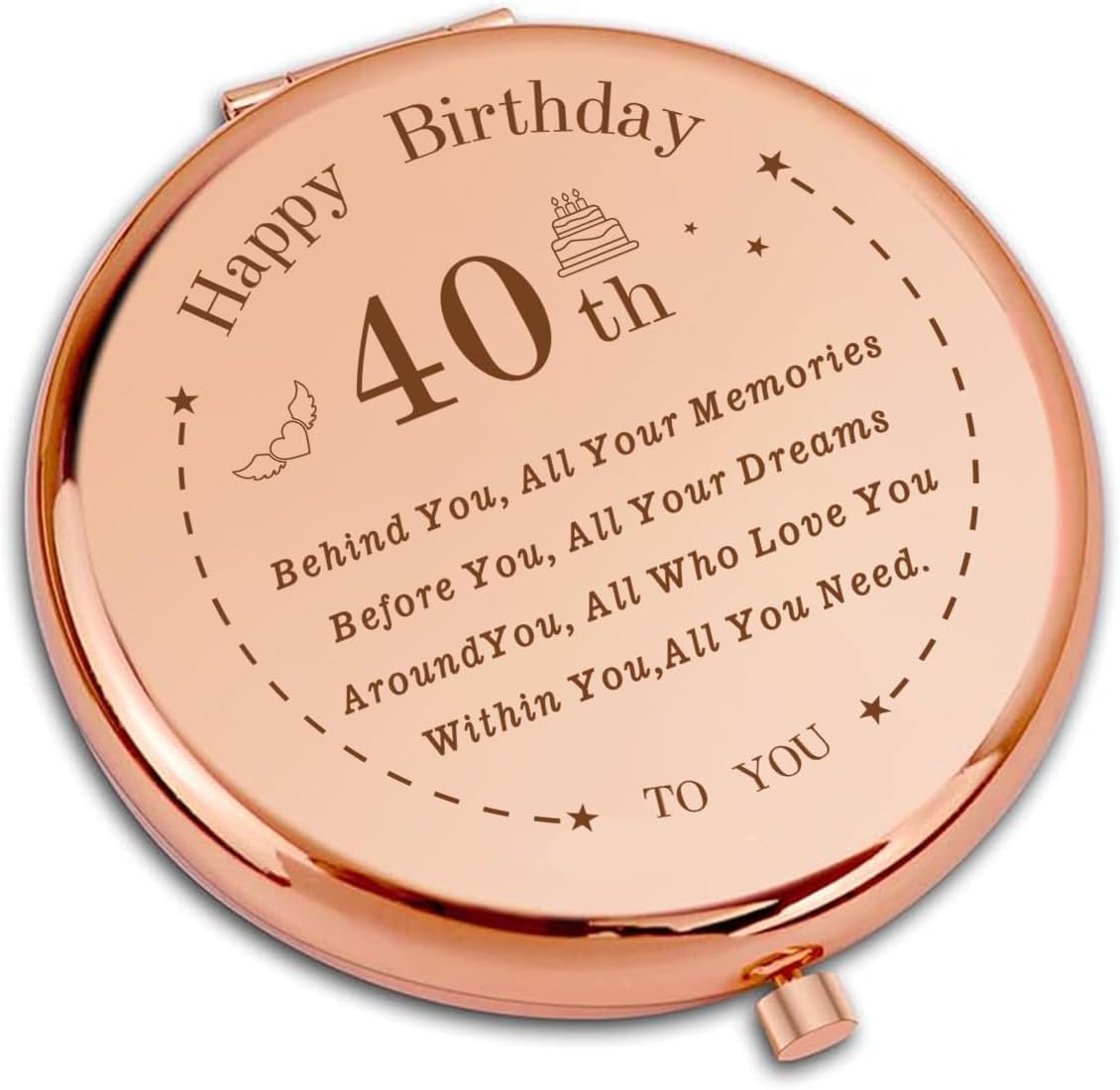 VivaJoy 40th Birthday Gifts for Women - Compact Pocket Makeup Mirror, 40th & Happy Birthday Gifts