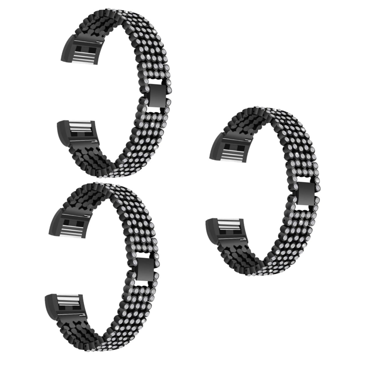 Housoutil 3 Piezas Bandas Metalicas Correas Reloj Correas De Reloj Banda Inteligente Pulsera Inteligente Muñequera Reloj Inteligente Pulseras Inteligentes Cadena De Mano Diamante