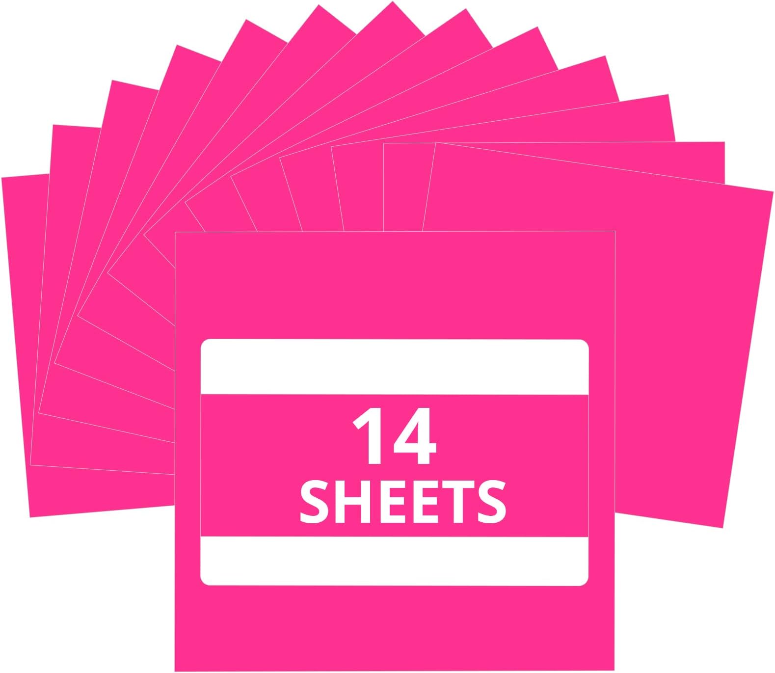 Pink Permanent Vinyl for Cutting Machine - 14 Pack Hot Pink Glossy,12 ” x 12 ” Adhesive Sheets for Craft Projects, Permanent Adhesive Vinyl Compatible with Cricut Cutting Machine