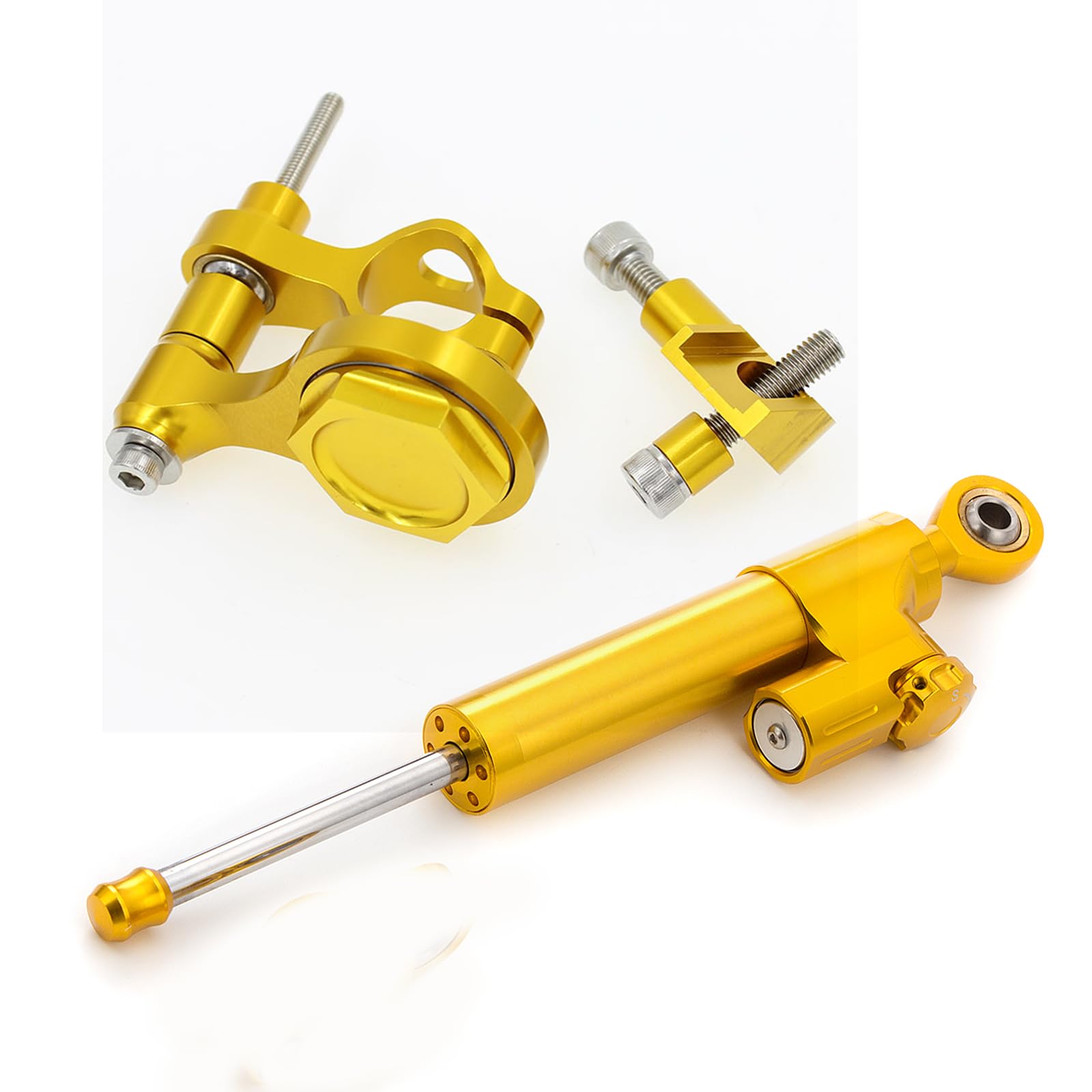 Fit For YZF R6 2006-2015 2016 2017 2018 2019 2020,R1 YZF1000 2006-2016 CNC Motorcycle Steering Damper Stabilizer Buffer Control Bar with Mounting Bracket Support Kit Full Set