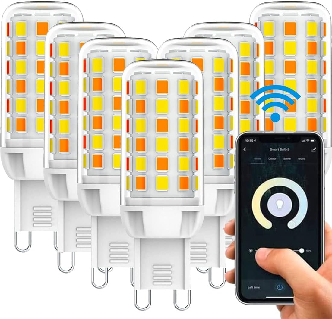G9 LED Bulbs Dimmable, WiFi Smart Light Bulb, 3W = 40W, 320lm, Works