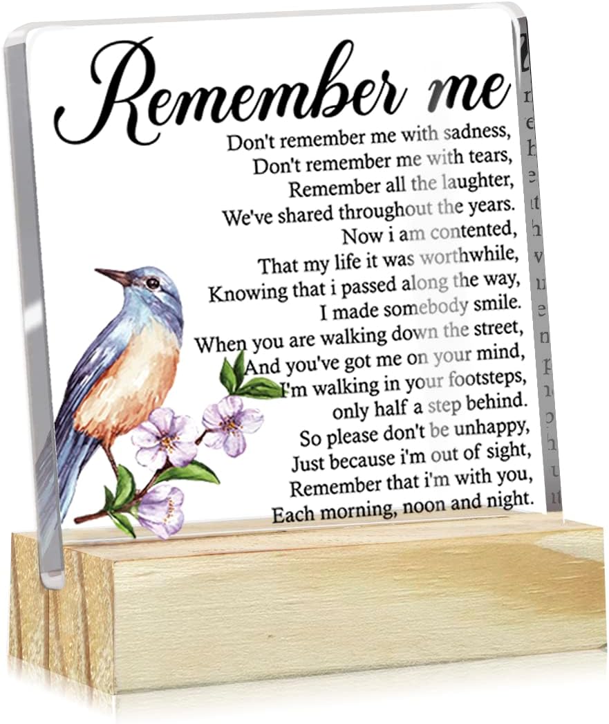 Sympathy Gifts Desk Decor Gifts Made in Acrylic Wood Stand