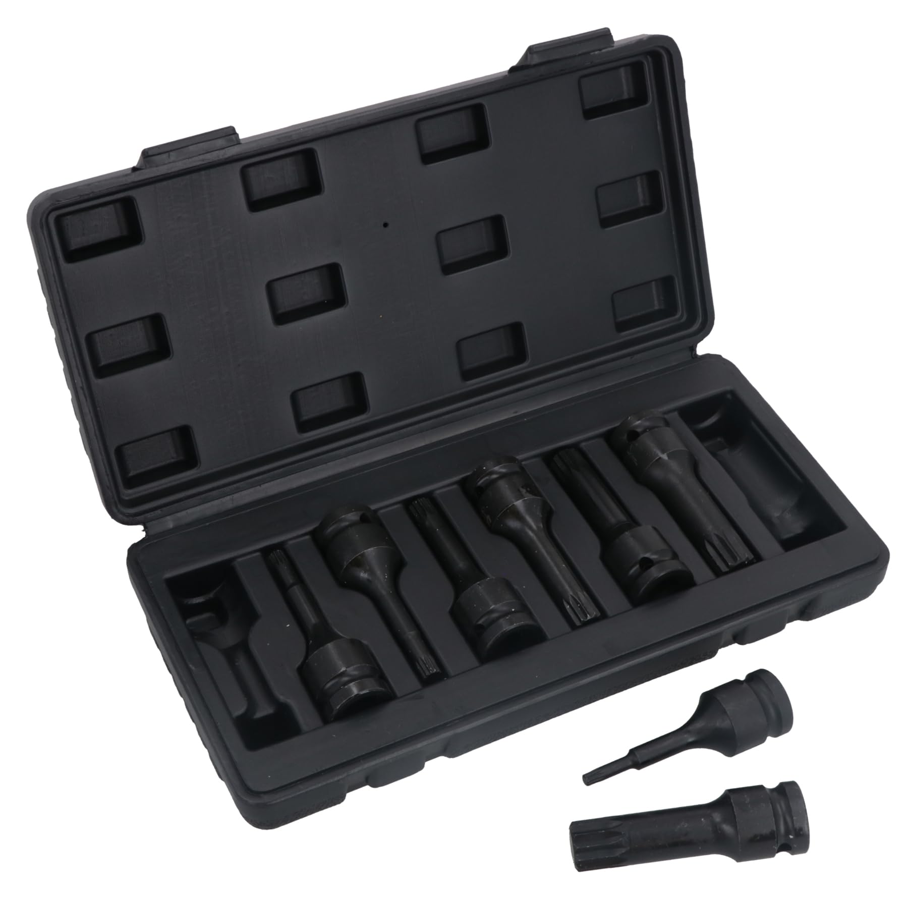 Ab Tools Spline Socket Set Triple Square 1/2" Drive M5 - M18 8Pc Deep Impact At831