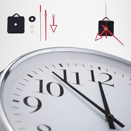 Miniatura 9 de HEALLILY 1 Unidades Reloj de Cuarzo Movimiento Reloj Largo Manecillas DIY Reloj de Pared Piezas de Reparación Reemplazo Rojo