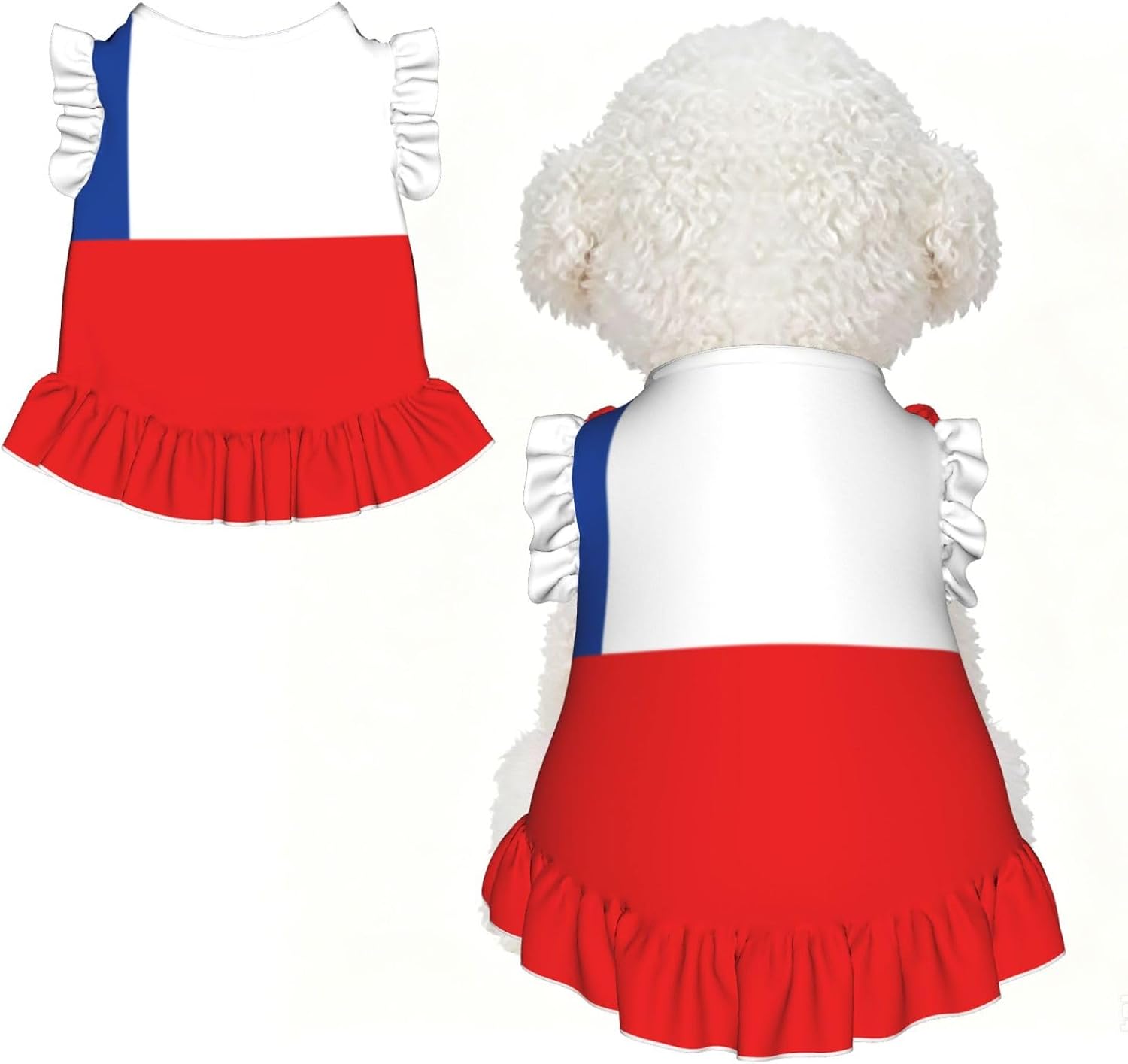 Flag of Chile Dog Dress Shirt Cute Dog Clothes Pet Dress Puppy Summer Apparel Clothes Skirt Shirt for Small Puppy Cats Pet