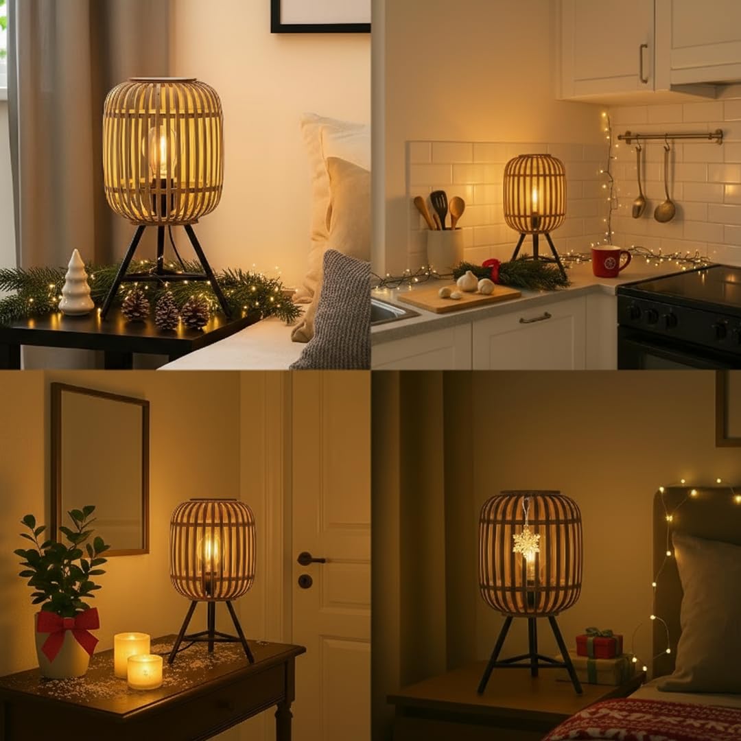 BRILLIANT Woodrow Tischleuchte hellbraun, E27, LED-geeignet
