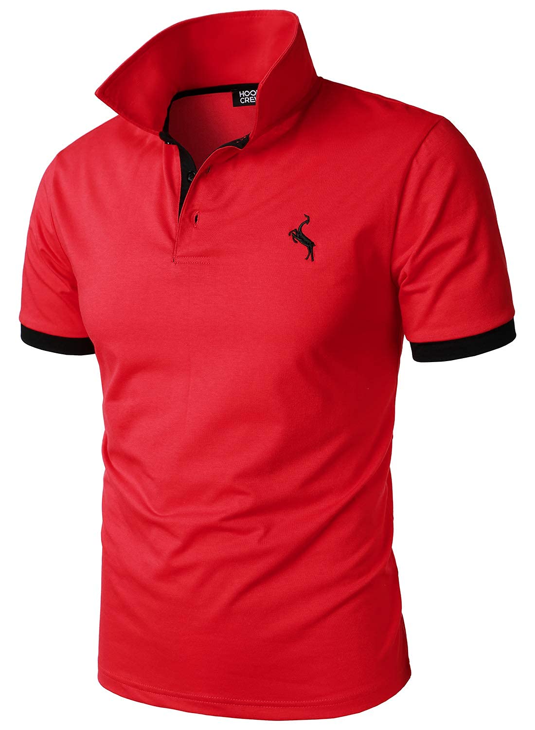 HOOD CREW Men’s Classic Polo Shirt Short Sleeve Shirts Lightweight Casual Tops