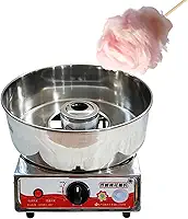 MáQuina De AlgodãO Retrô,MáQuina De AlgodãO Doce Comercial Para Barracas,Corpo De AçO InoxidáVel,Calor ControláVel Com Colher De AçúCar E Escova De AçO Para Festas,Uso Comercial