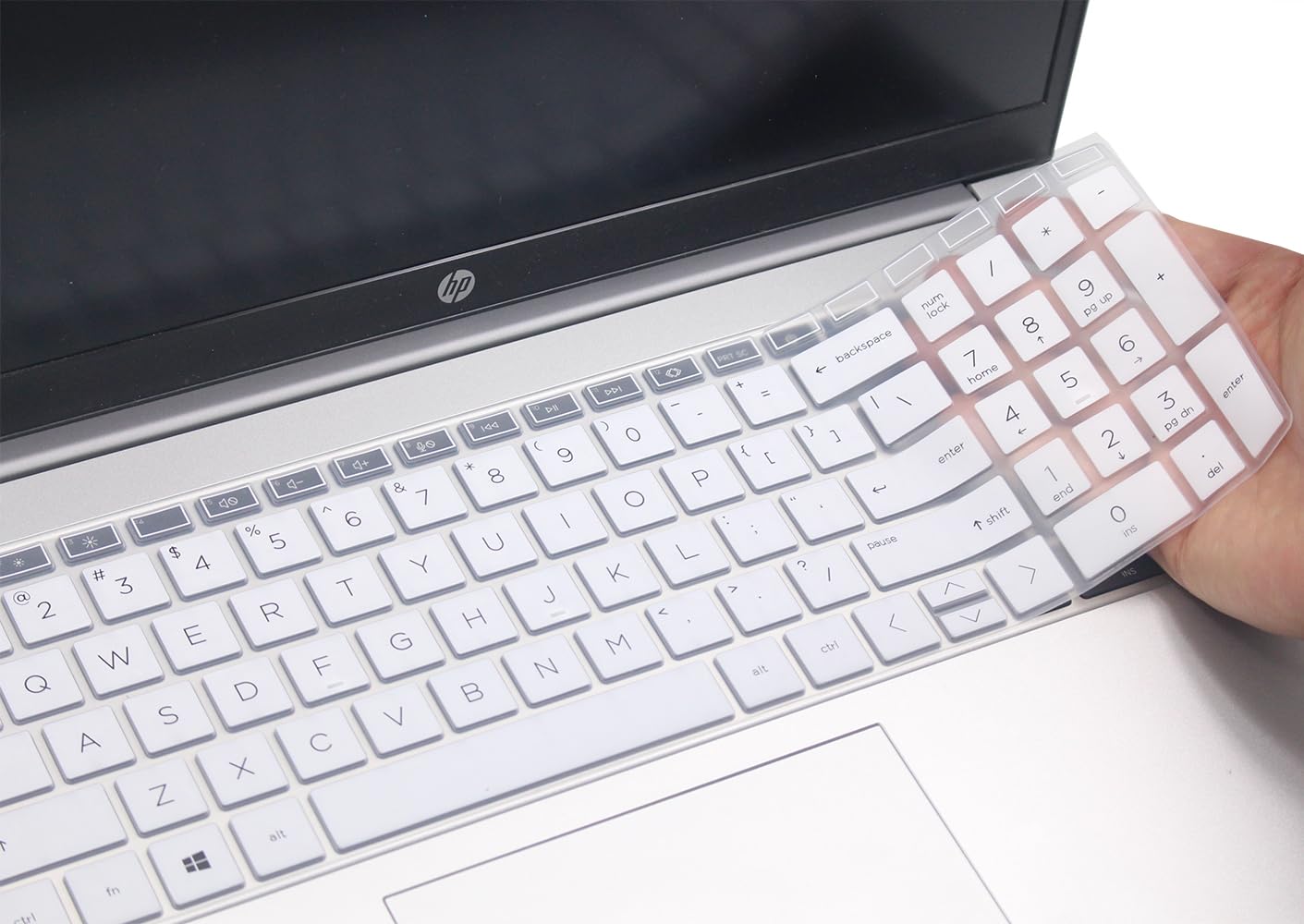 Keyboard Skin Compatible for HP Laptop 15t 15z 17t 17z 15-fc 15-fd 15-eg 15-er 15-eh 17-cn 17-cp Series 15-er1025od 17-cn2063cl 17-cn2165cl 17-cn3097nr 17t-cn200 17z-cp200/cp300 17-cp0700dx (White)