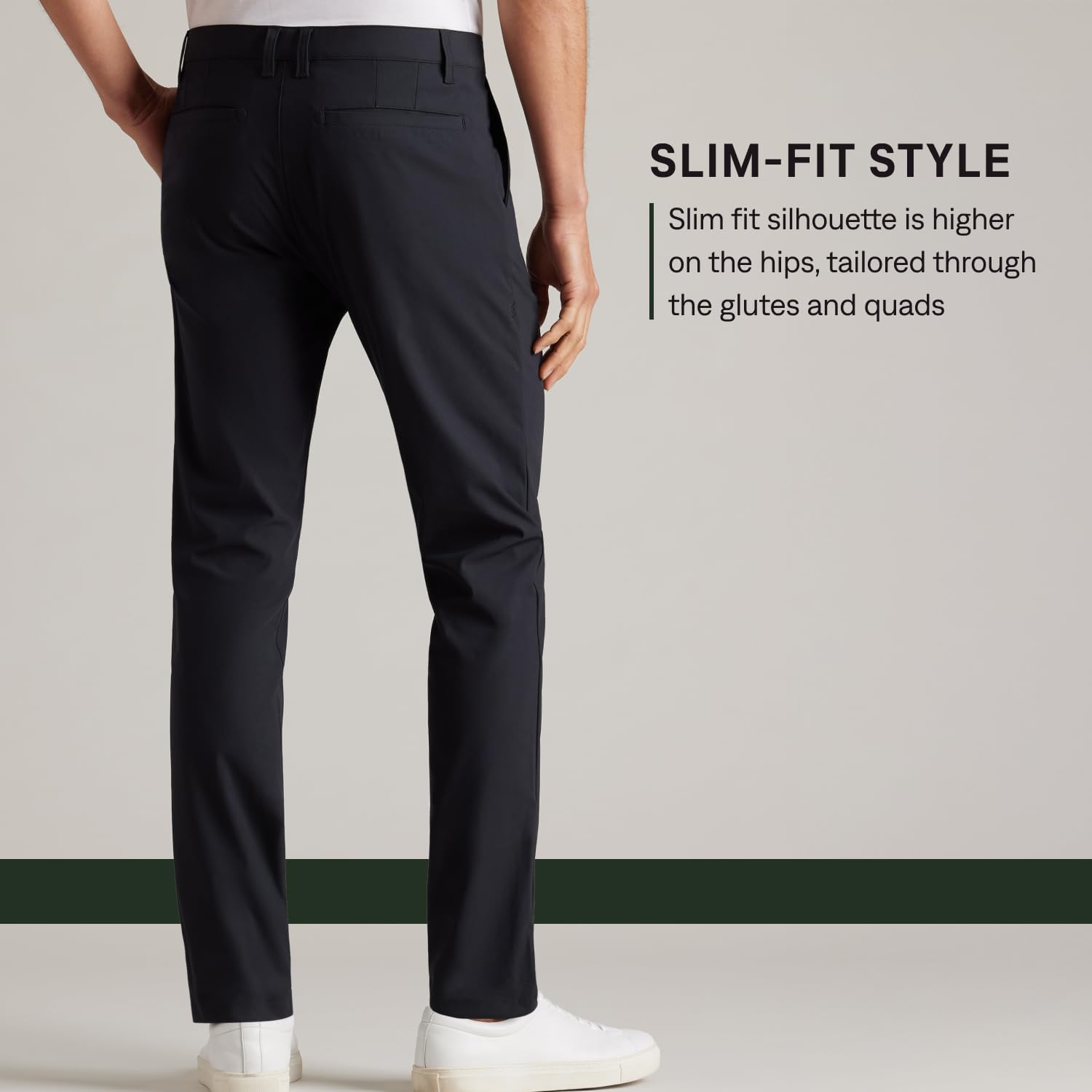 Rhone Men’s Commuter Pant Slim Fit Dress Pants – Flex-Knit 4-Way Stretch Fabric, Wrinkle Resistant, Machine Washable