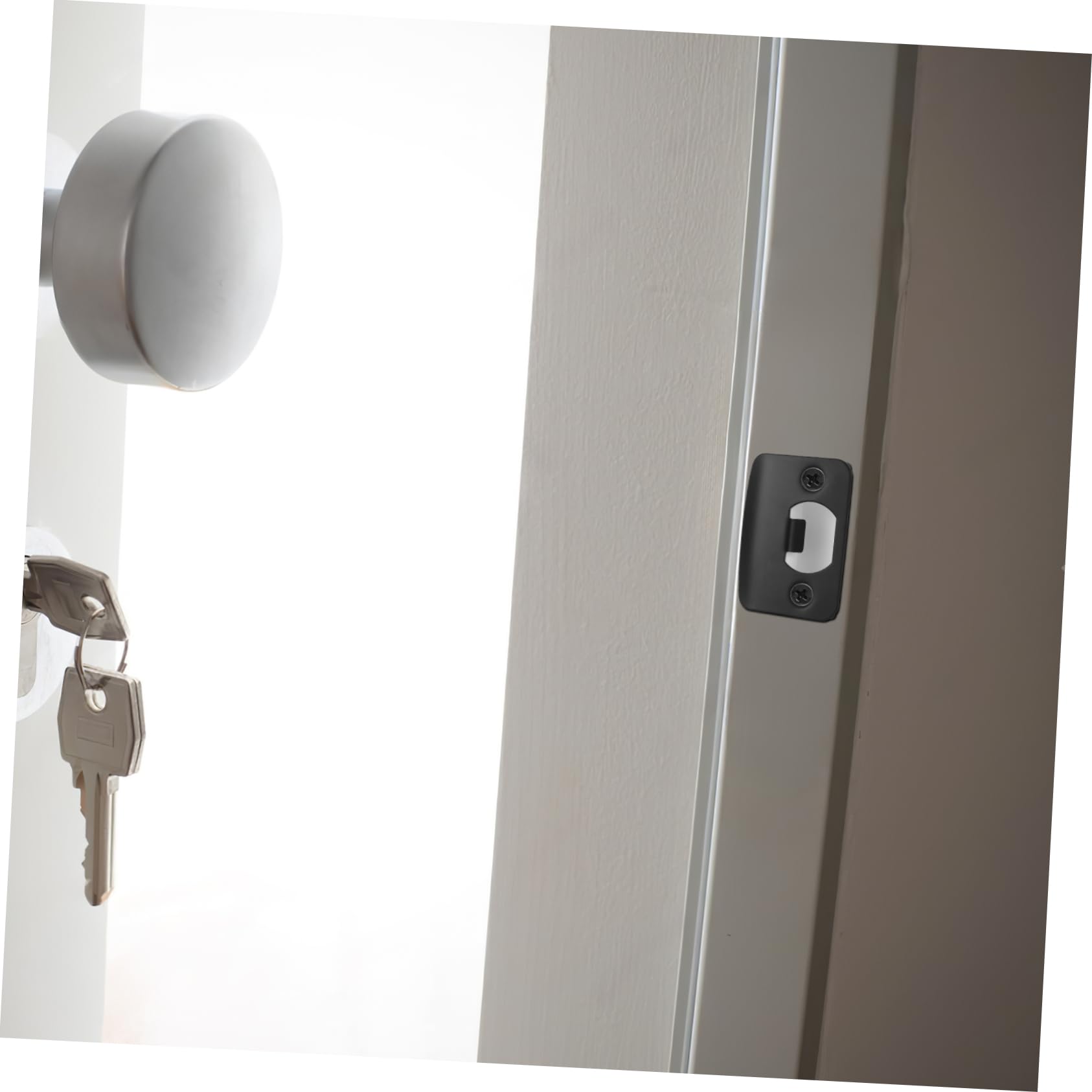 DOITOOL 4 Ensembles Guide De Serrure De Porte Plaques De Verrouillage Gâche De Sécurité Plaque De Recouvrement Pour Pêne Dormant Plaque De Renfort De Porte Plaques De Porte 4 Pièces * 4