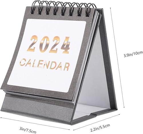 Miniatura 7 de SAFIGLE Calendario de escritorio 2024-2025  Calendario de escritorio abatible de pie con vista mensual, 10 x 8.3 pulgadas, encuadernación de doble