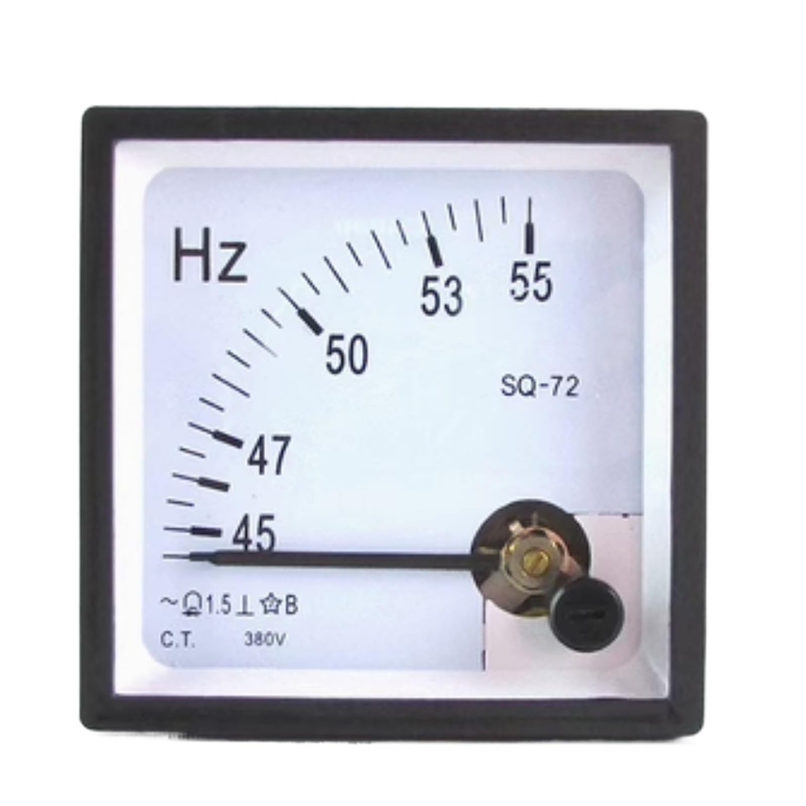 SQ-72 45–55 Hz Frequenz-Panel-Messgerät, 1,5 Genauigkeitsklasse, Zeigertyp, analoges Panel-Hertz-Messgerät, AC 220 V 380 V Frequenzmessgerät(220V)