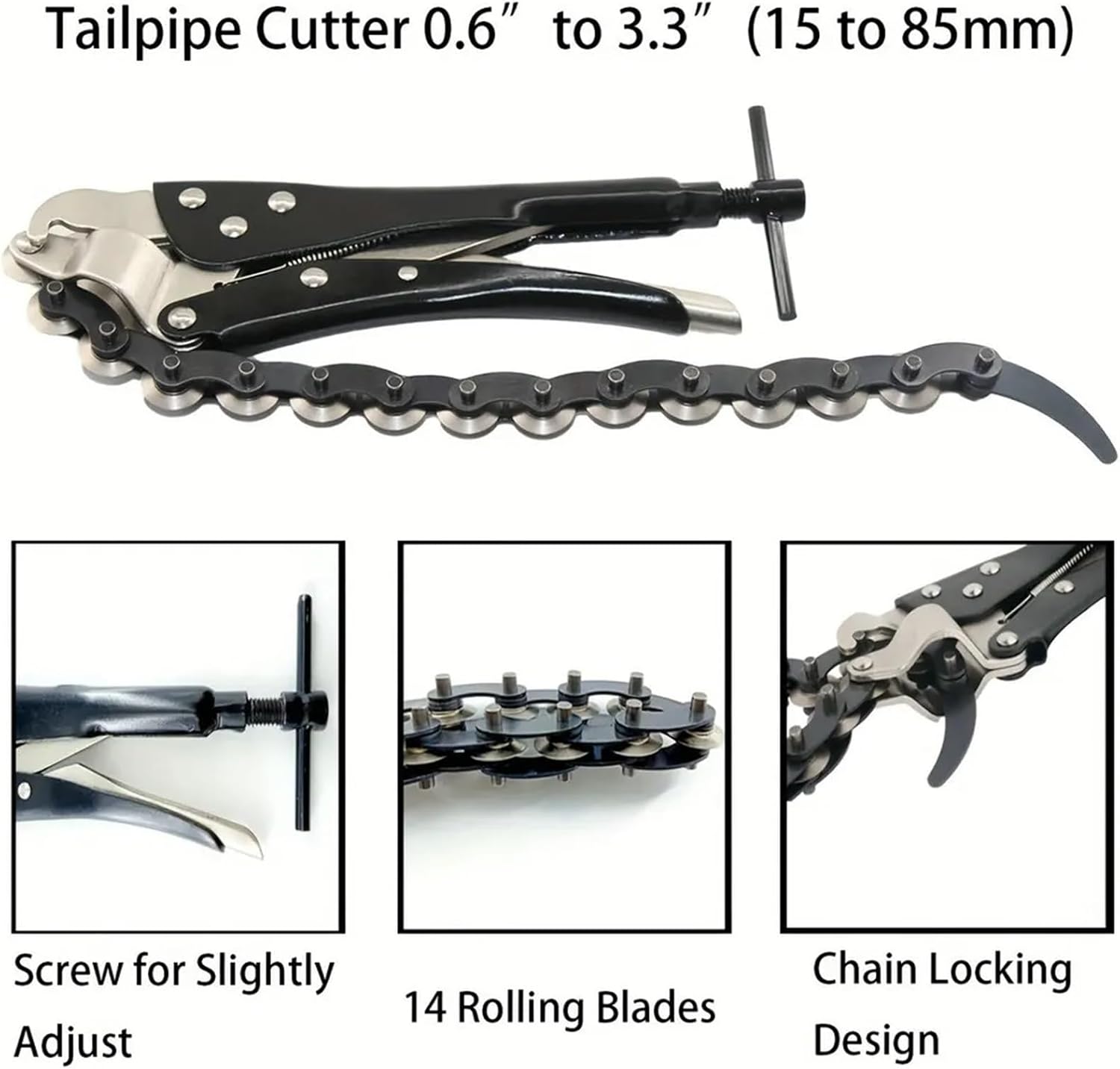 1pc Black Pipe Cutter Exhaust Tube Cutter Tube Cutting Pliers for Cutting Exhaust Pipe Copper Pipes